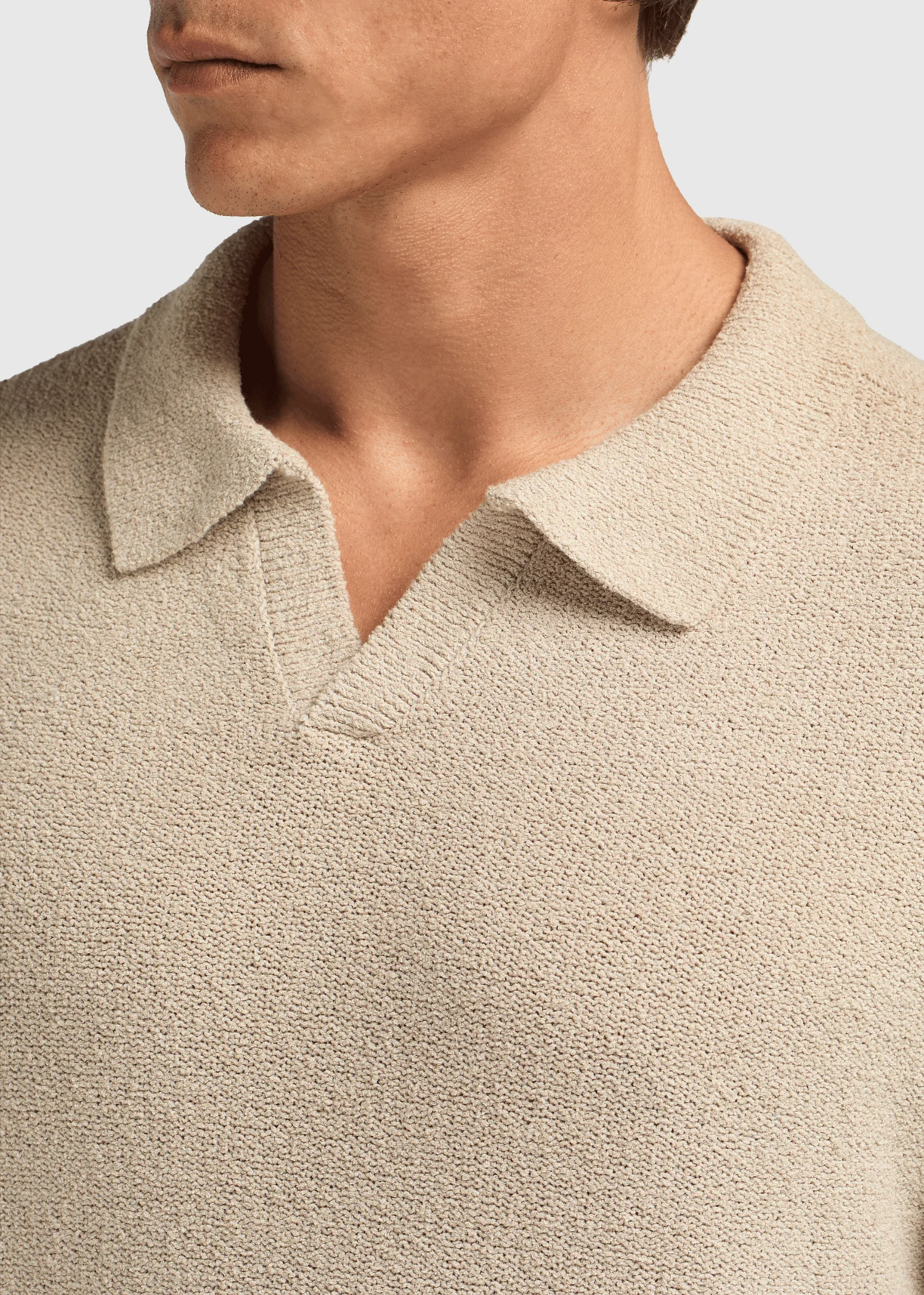 Loop Knit Polo - Sand - Image 4