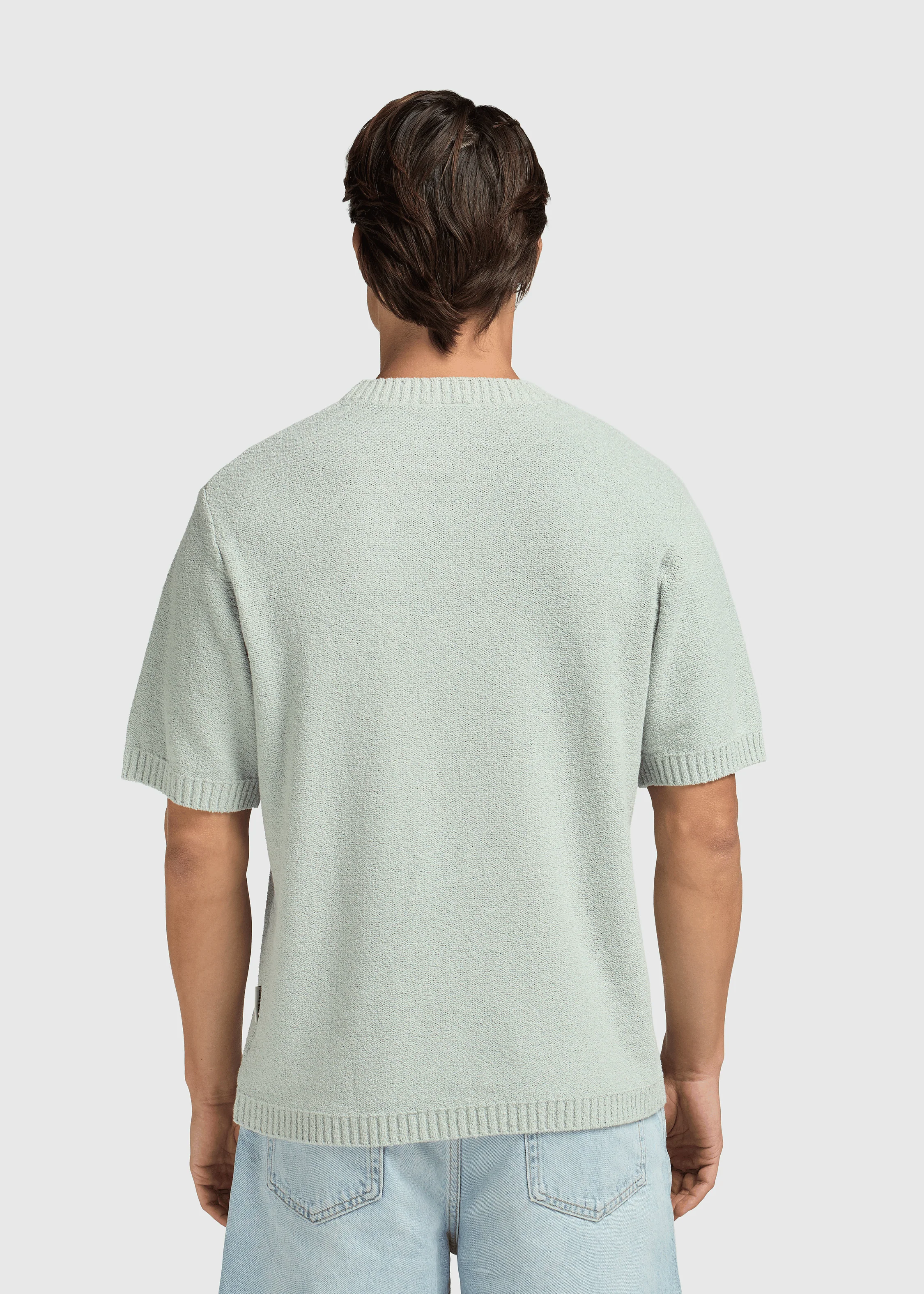 Loop Knit Tee - Light Green - Image 3