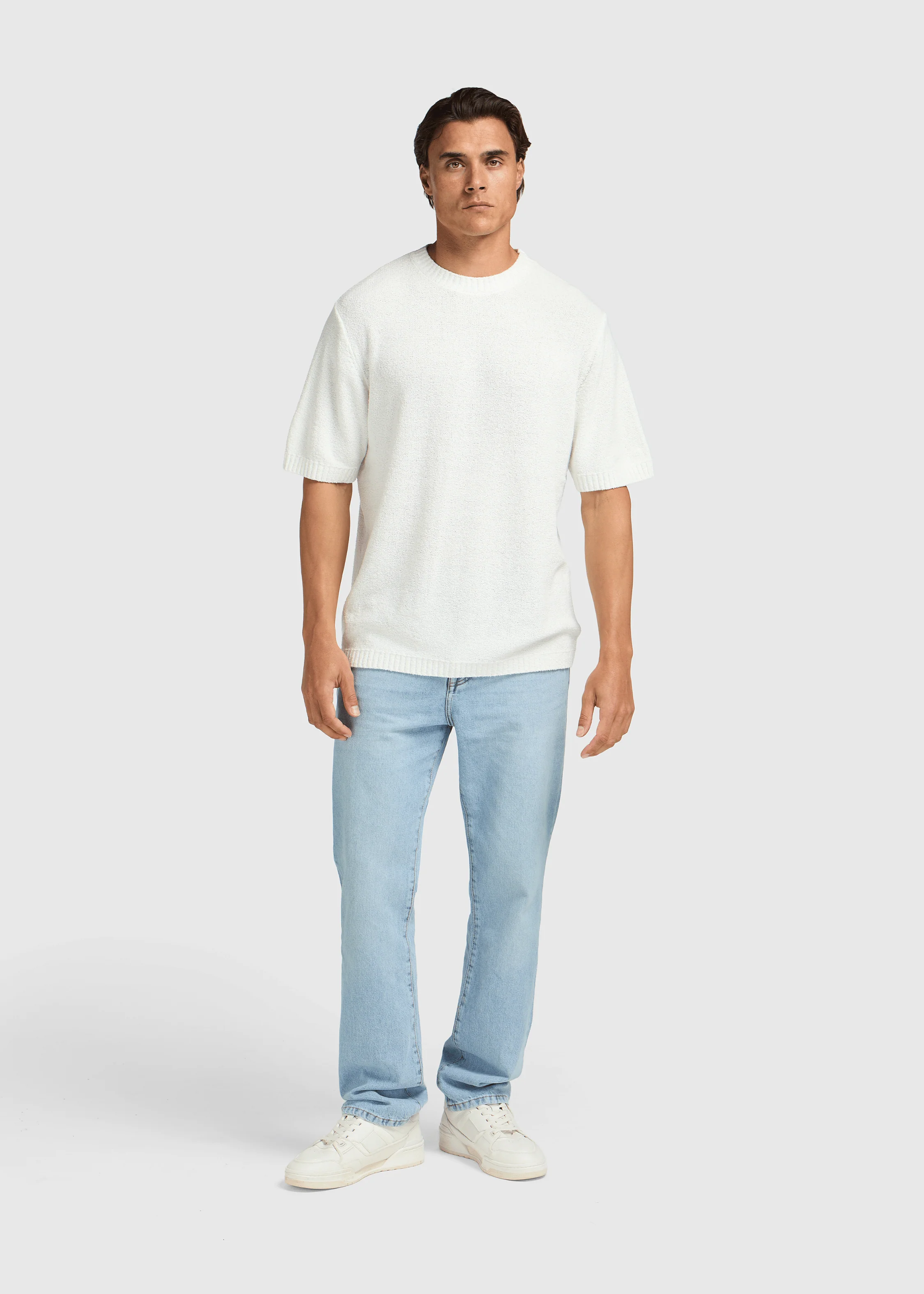 Loop Knit Tee - White - Image 4