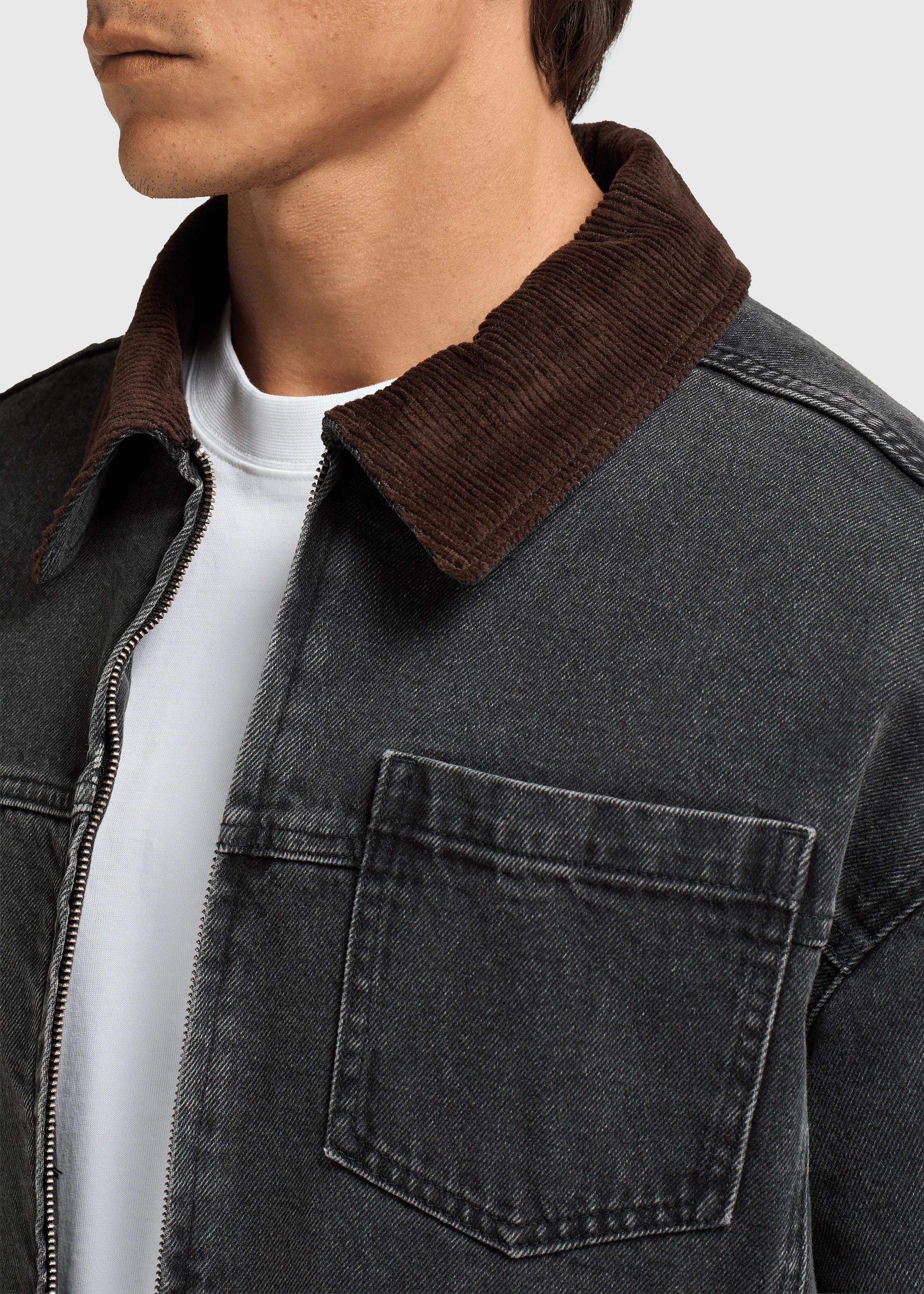 Ozzy Denim Jacket - Washed Black - Image 4
