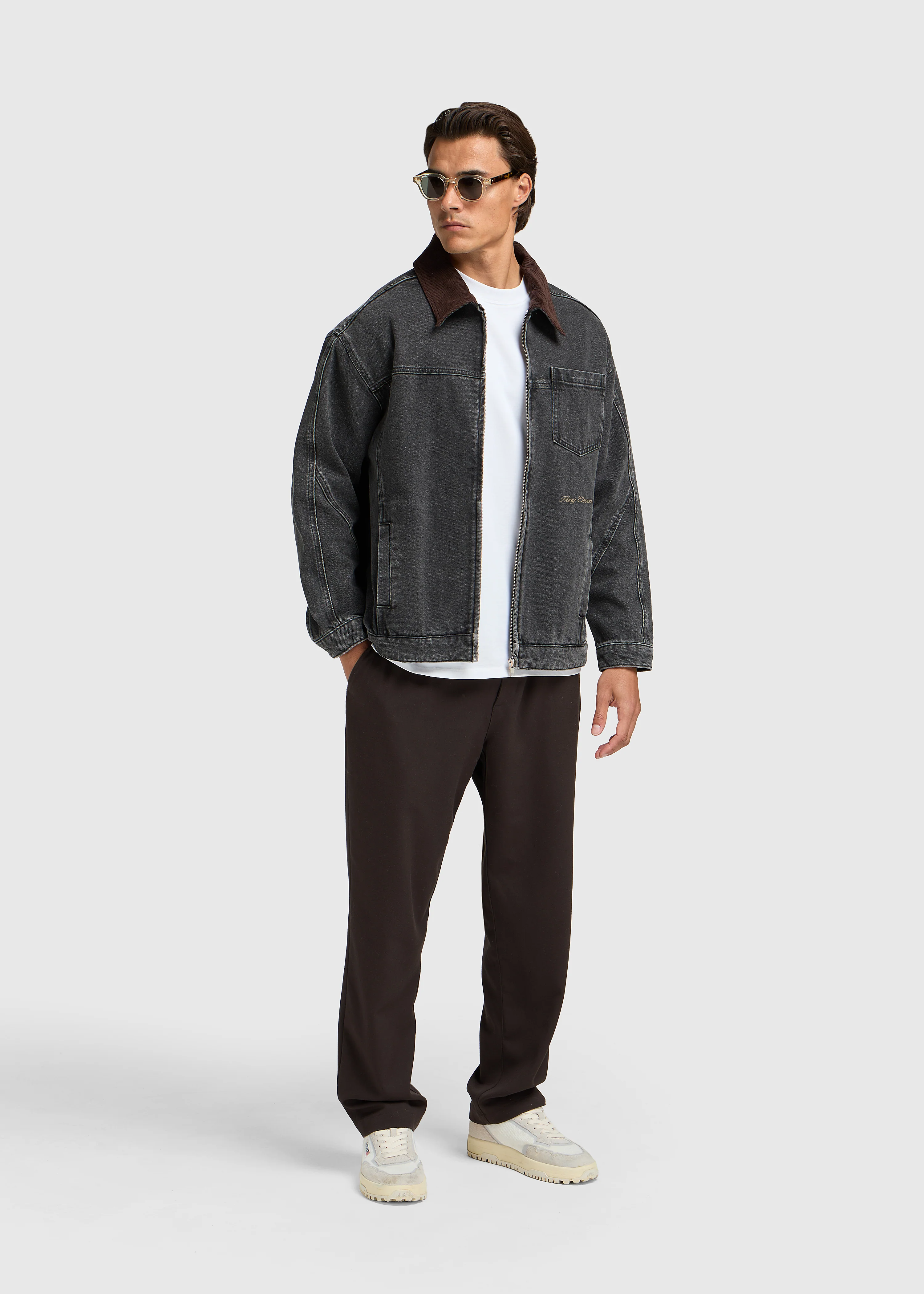 Ozzy Denim Jacket - Washed Black - Image 6