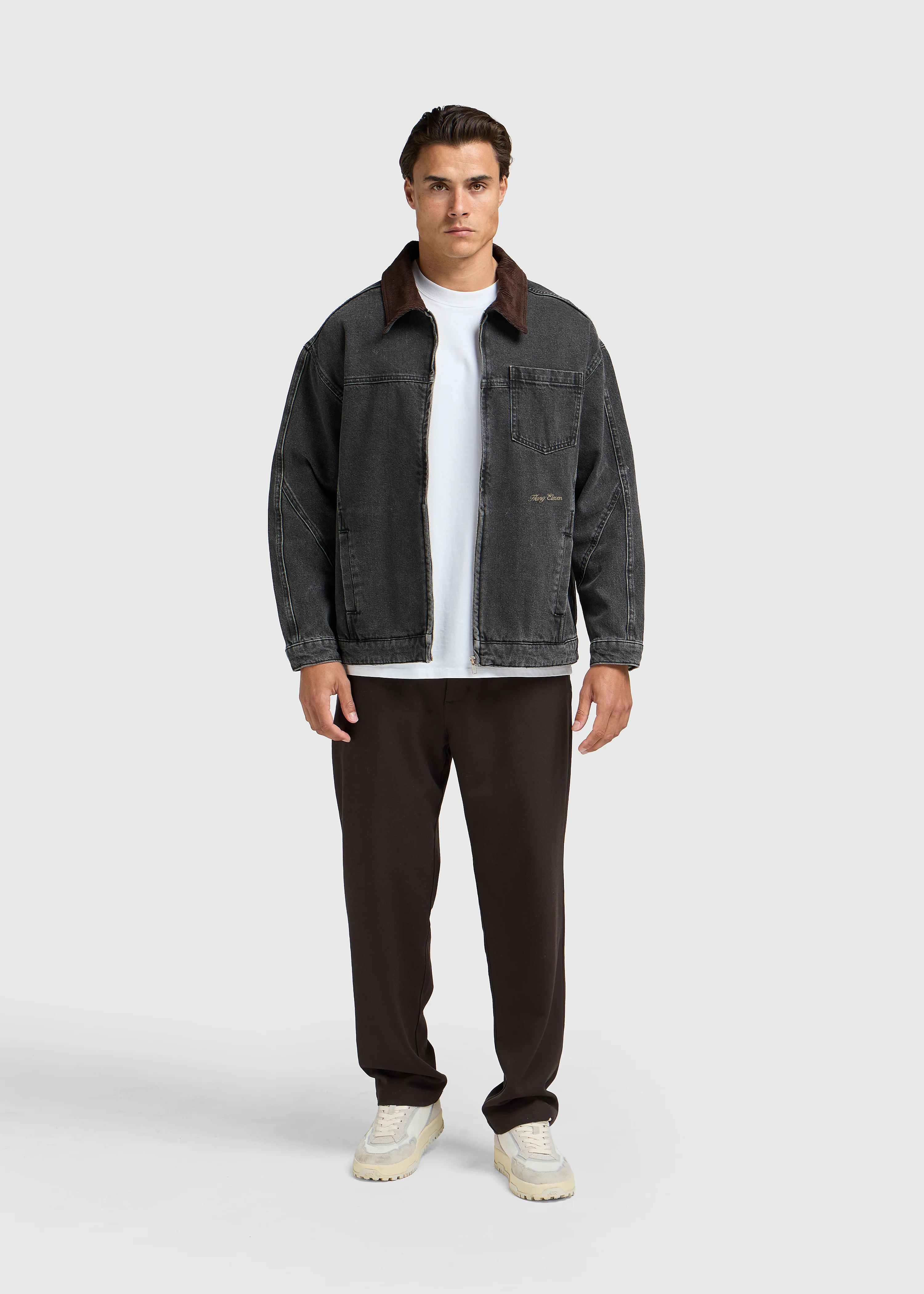 Ozzy Denim Jacket - Washed Black - Image 8