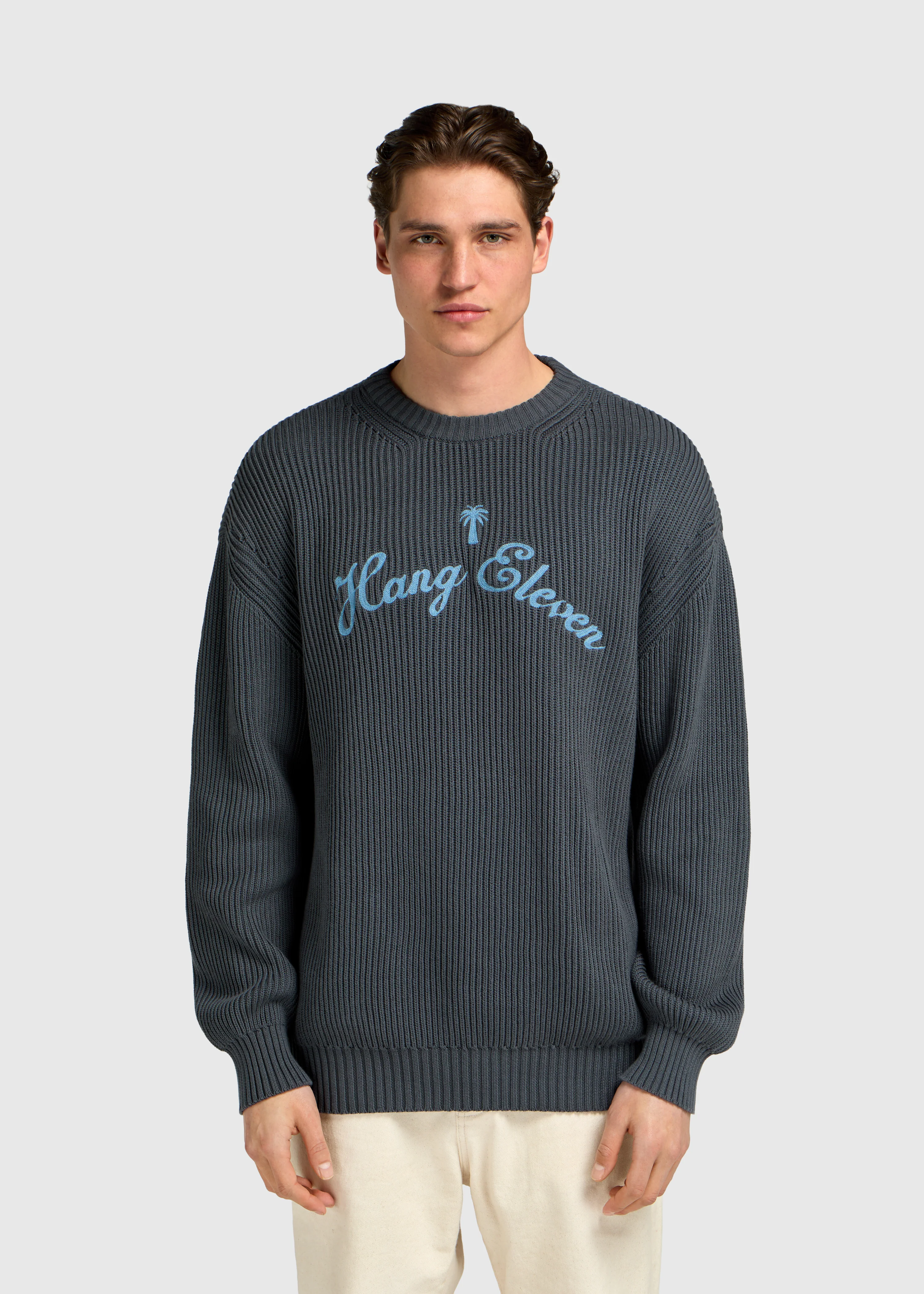 Palm Logo Knit Crewneck - Mid Blue - Image 2
