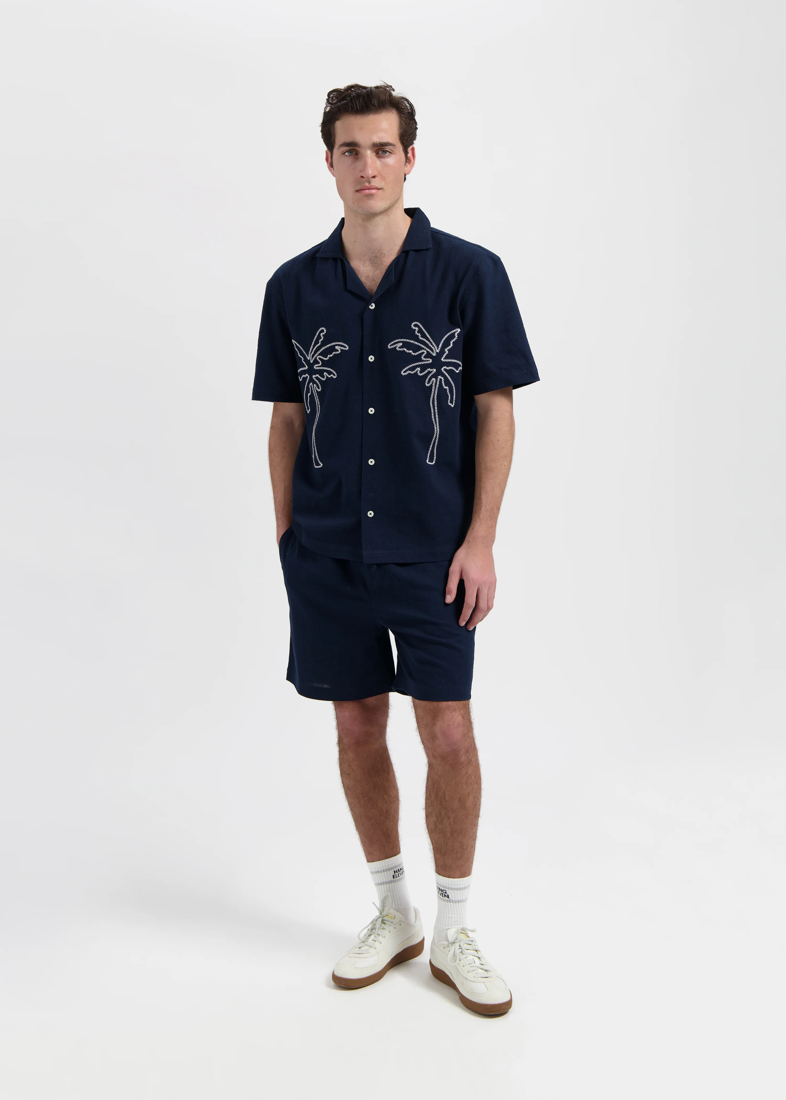 Palm Slub Shirt - Navy Blue - Image 3
