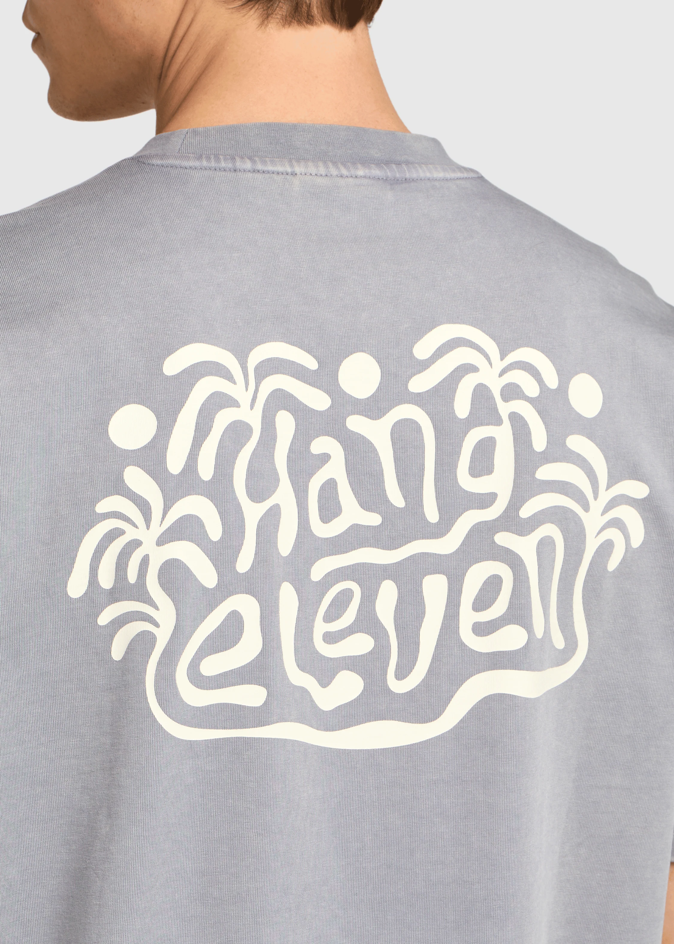 Palm Wave Tee - Washed Stone Grey - Image 3