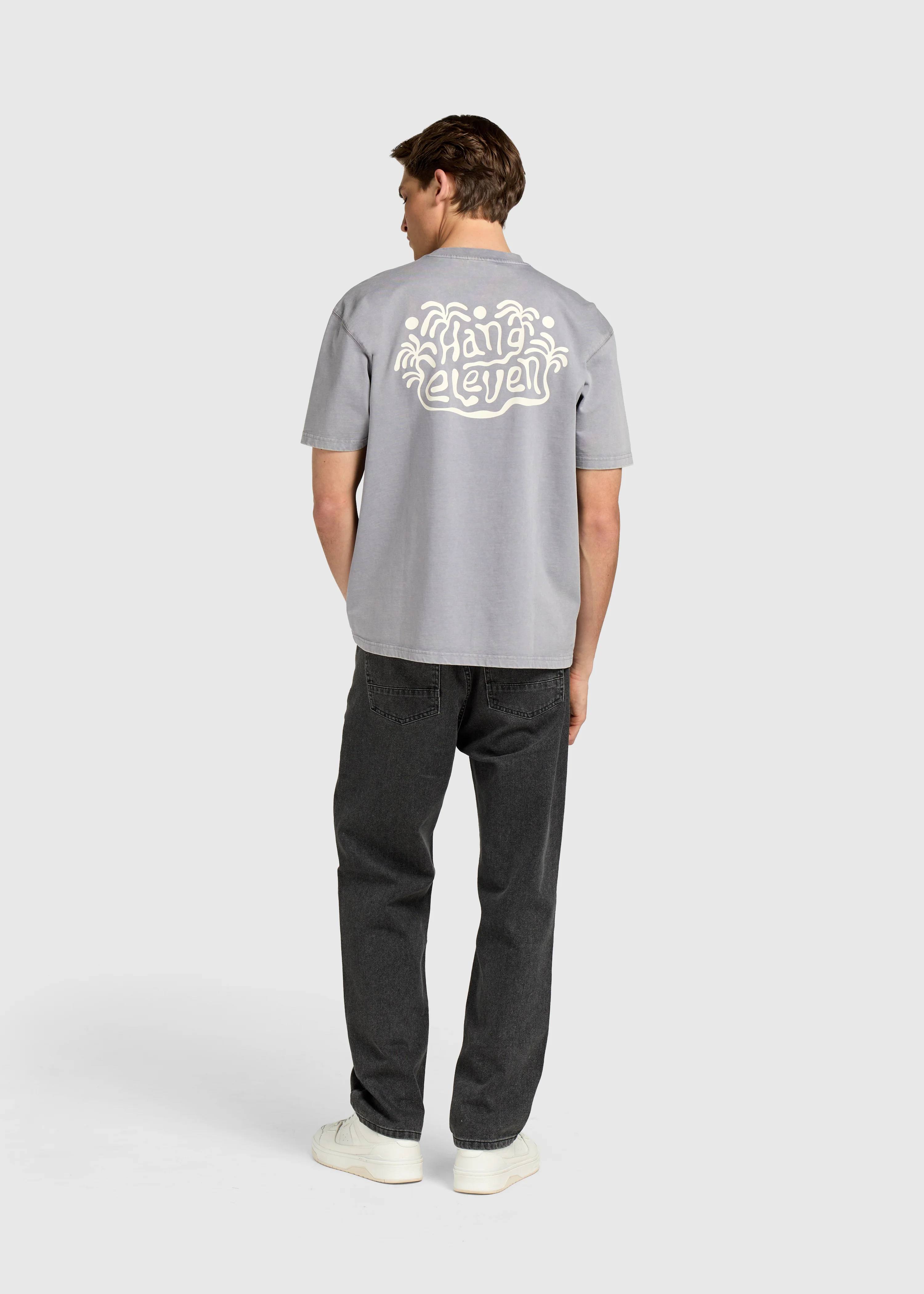 Palm Wave Tee - Washed Stone Grey - Image 4