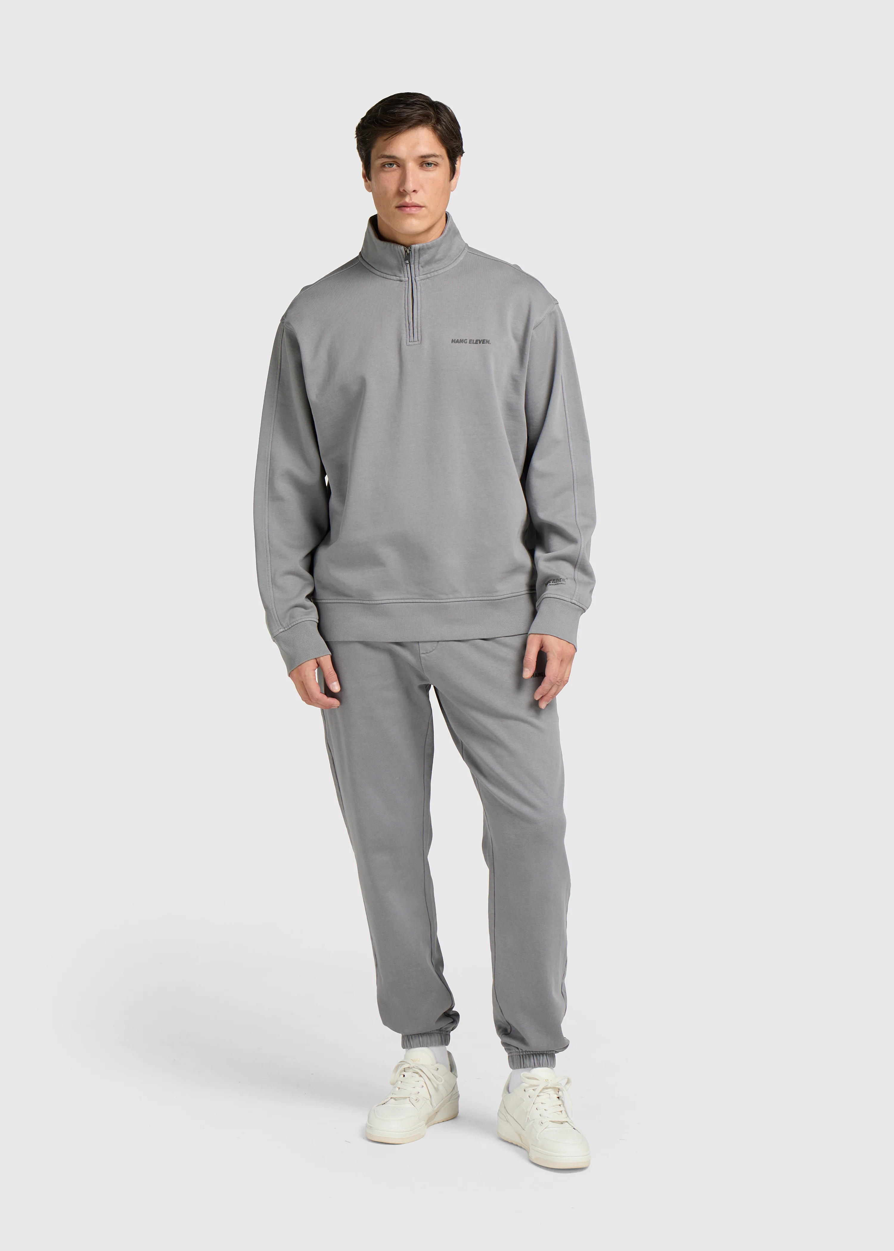 Premium Blanks Half Zip - Washed Grey - Image 5
