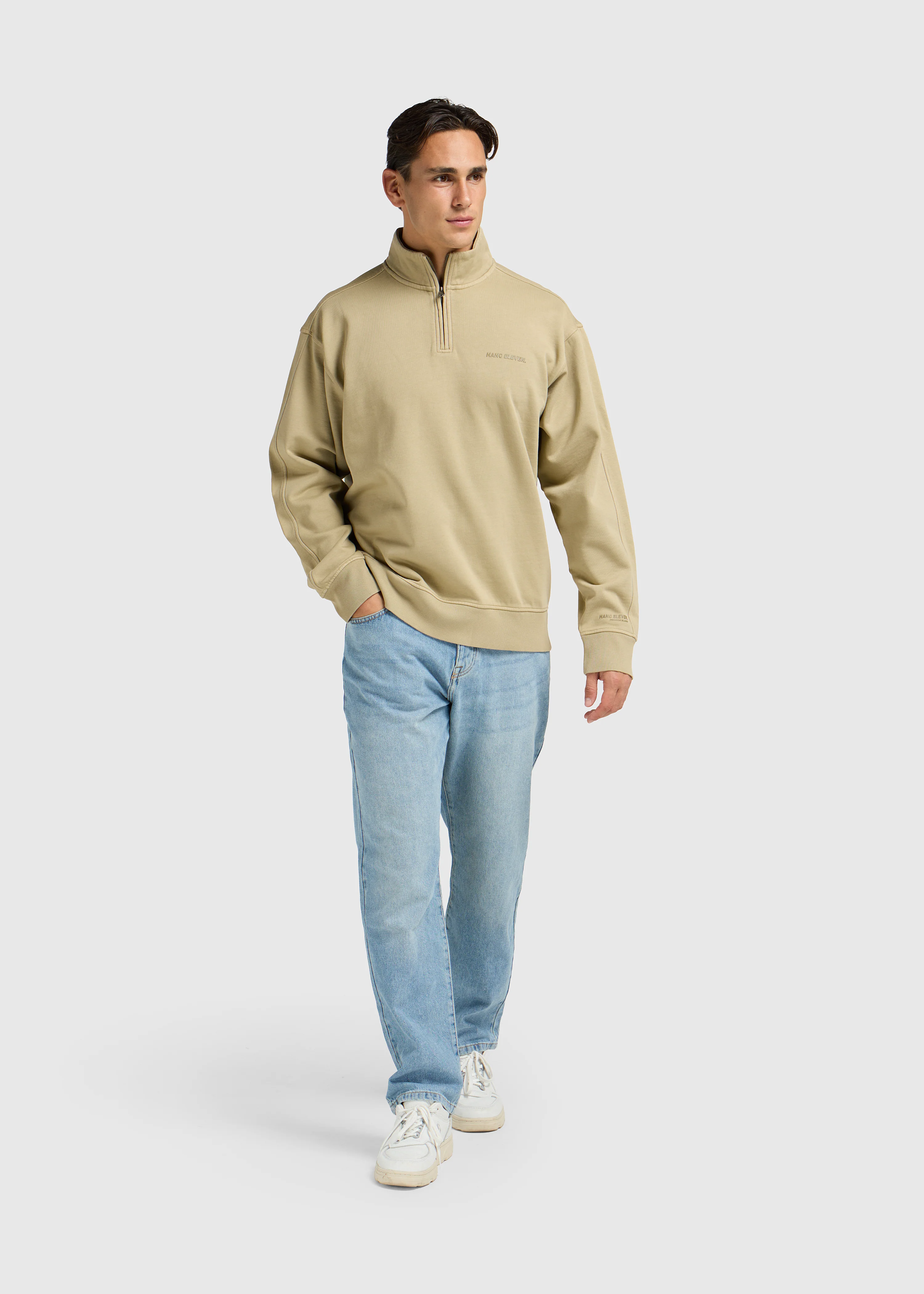 Premium Blanks Half Zip - Washed Green - Image 5