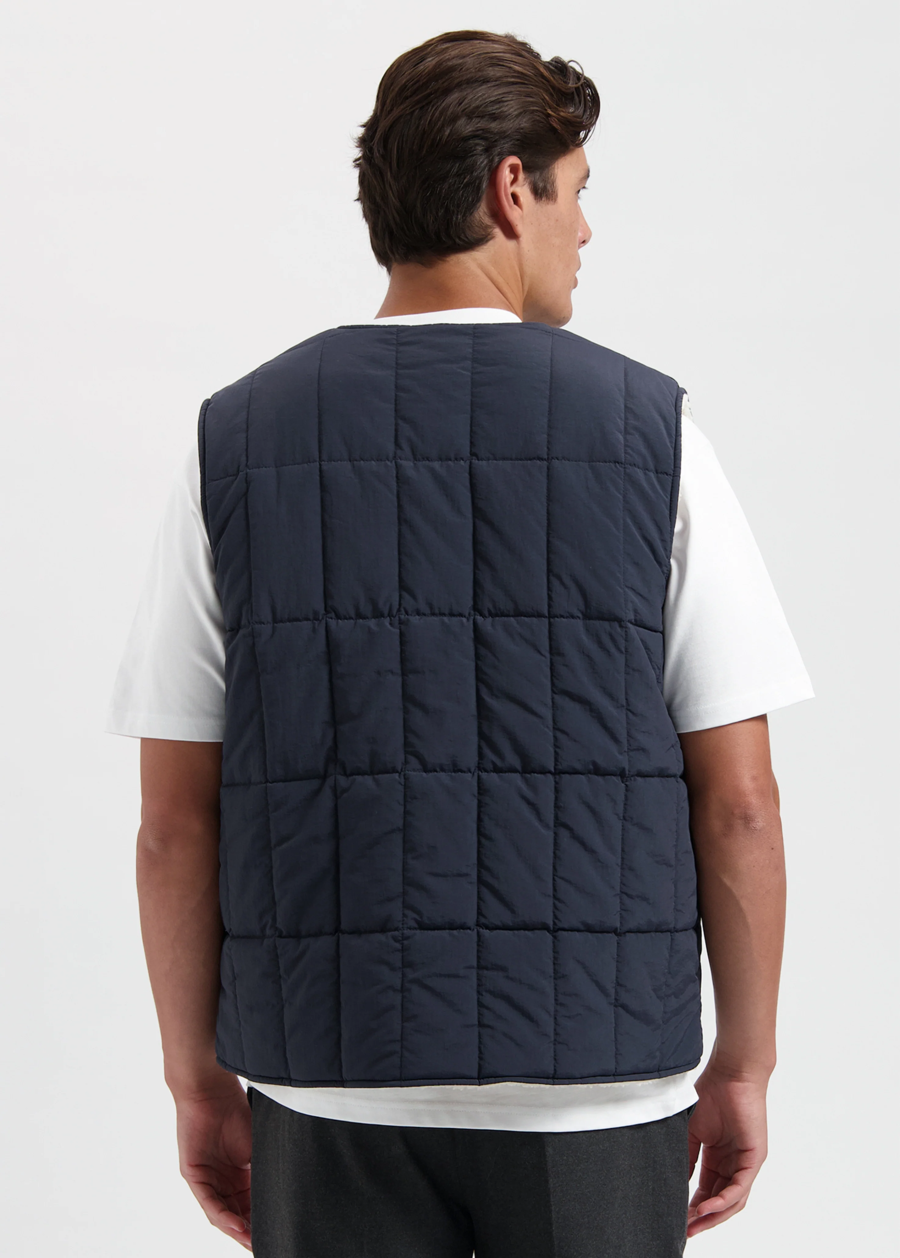 Reversible Teddy Vest - Navy Blue - Image 2