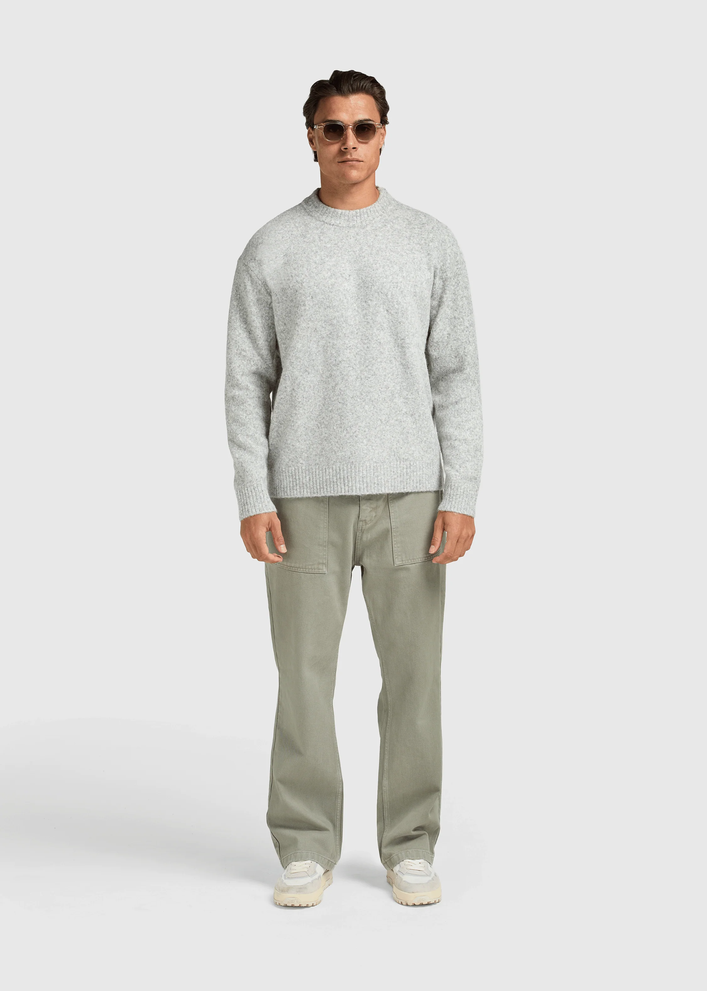 Soft Knit Crewneck - Grey Melee - Image 5