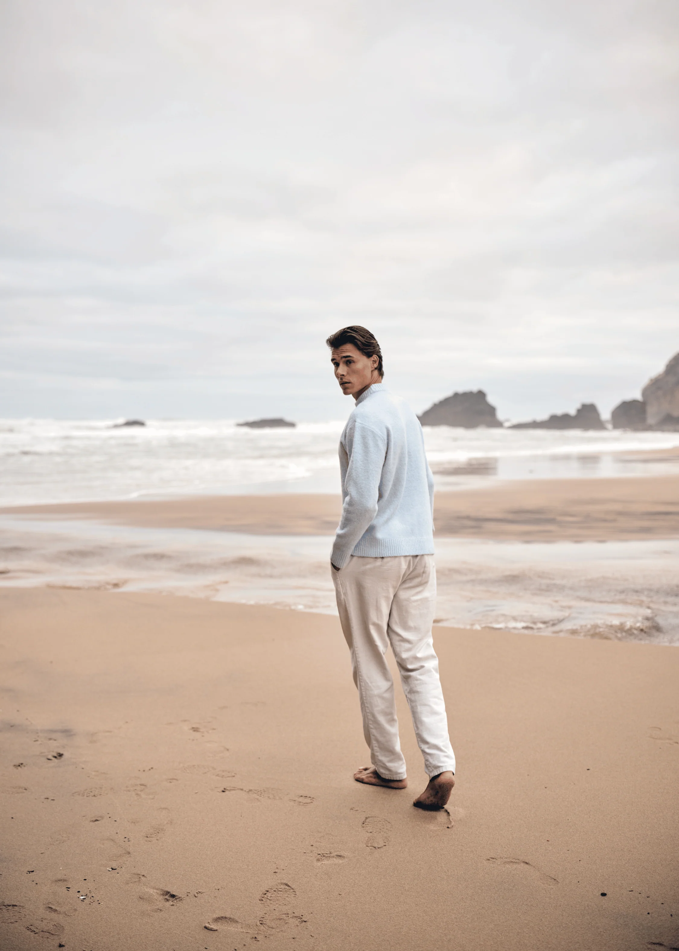 Soft Knit Crewneck - Light Blue - Image 5