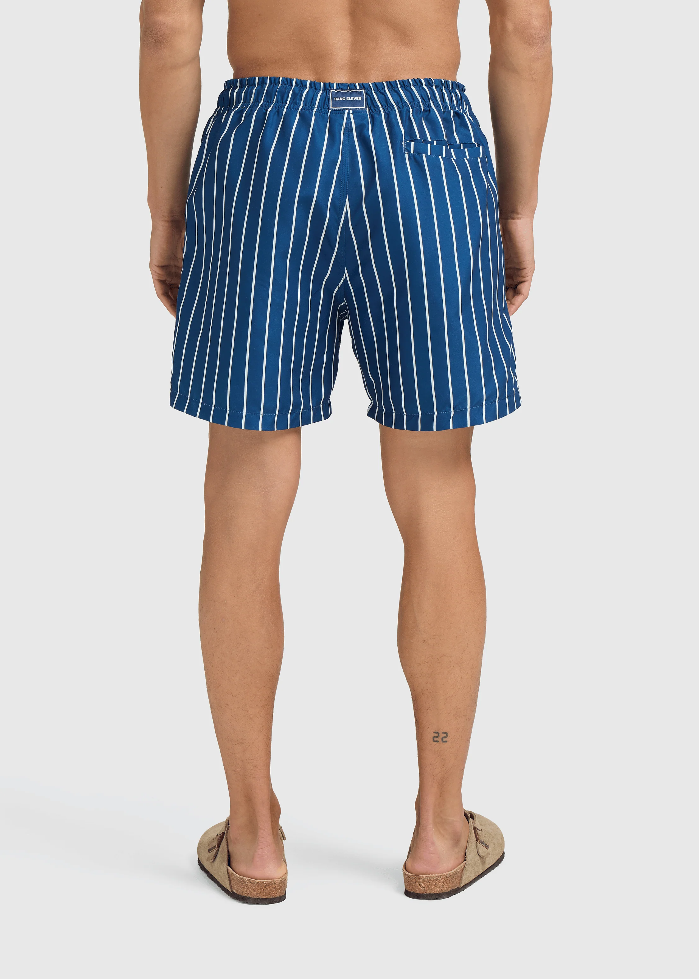 Striped Swim Short - Navy - Image 4