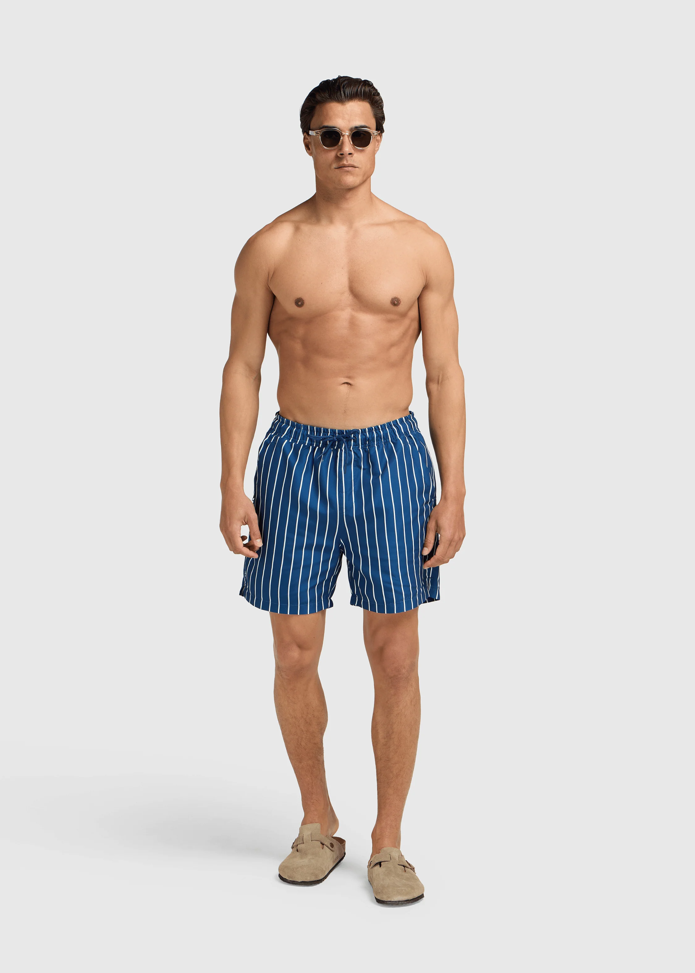 Striped Swim Short - Navy - Image 7