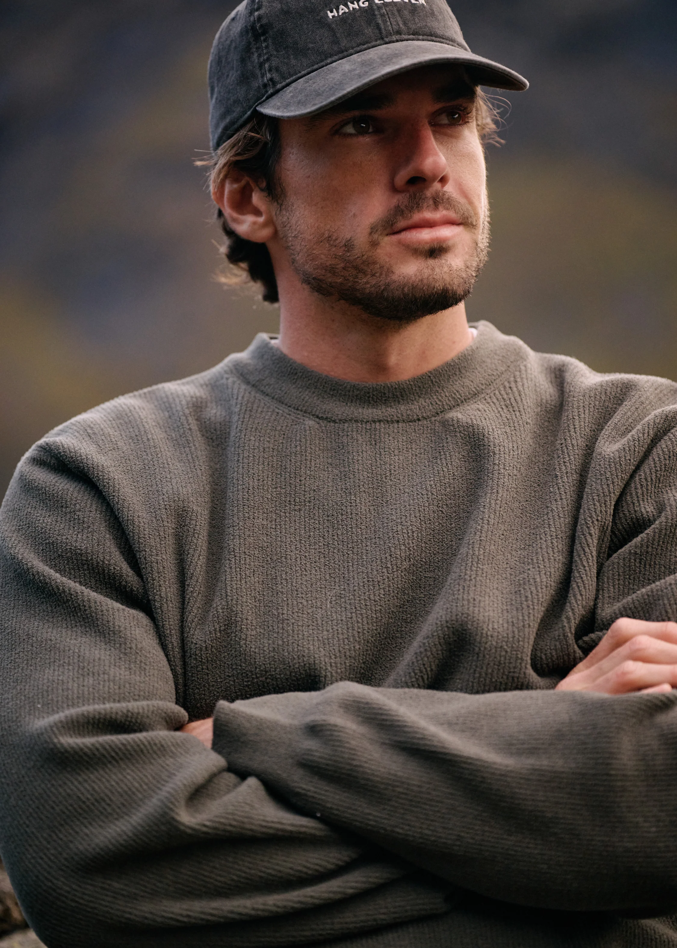 Structure Knit Crewneck - Dark Green - Image 4