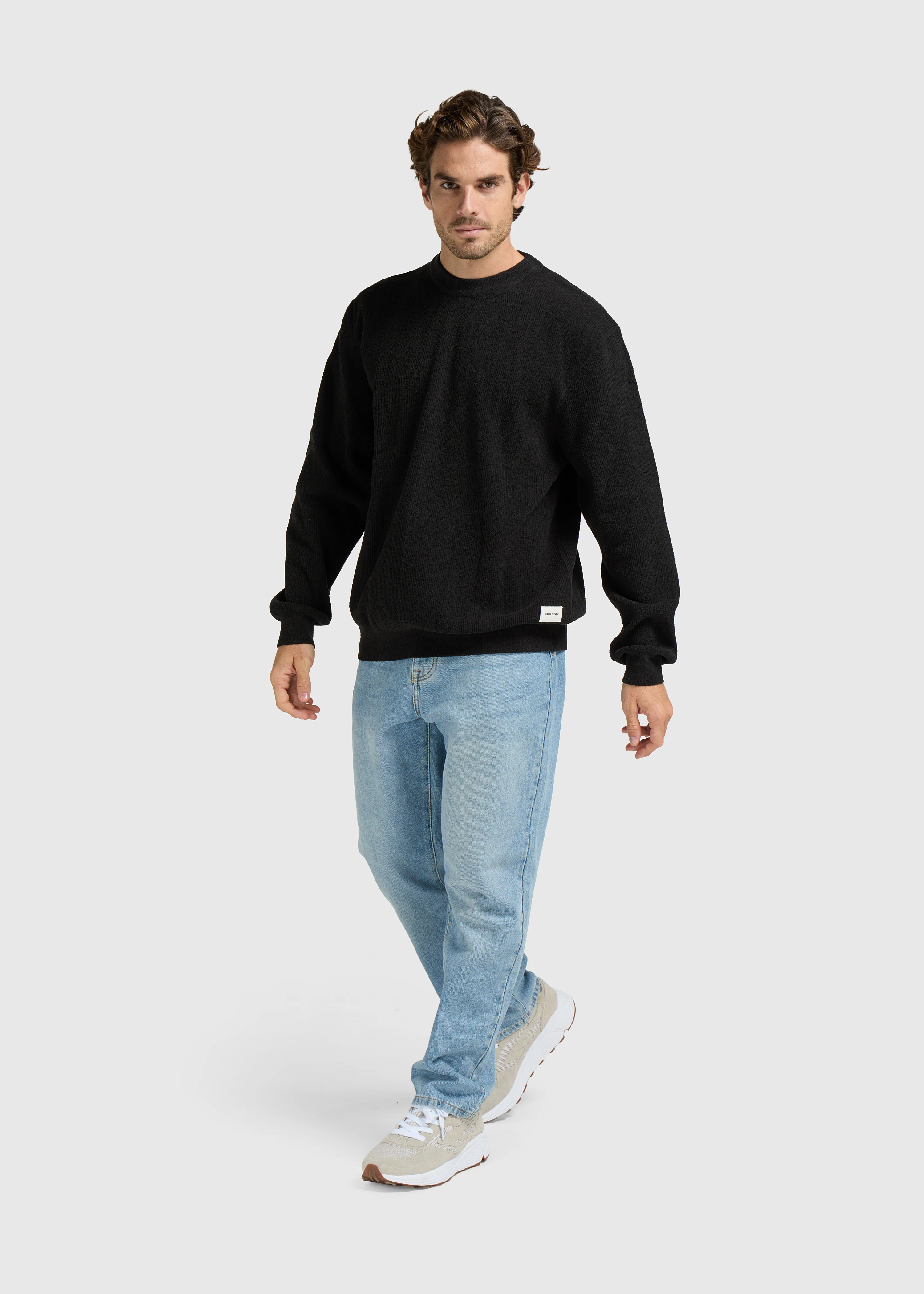 Structure Knit Crewneck - Midnight Black - Image 4