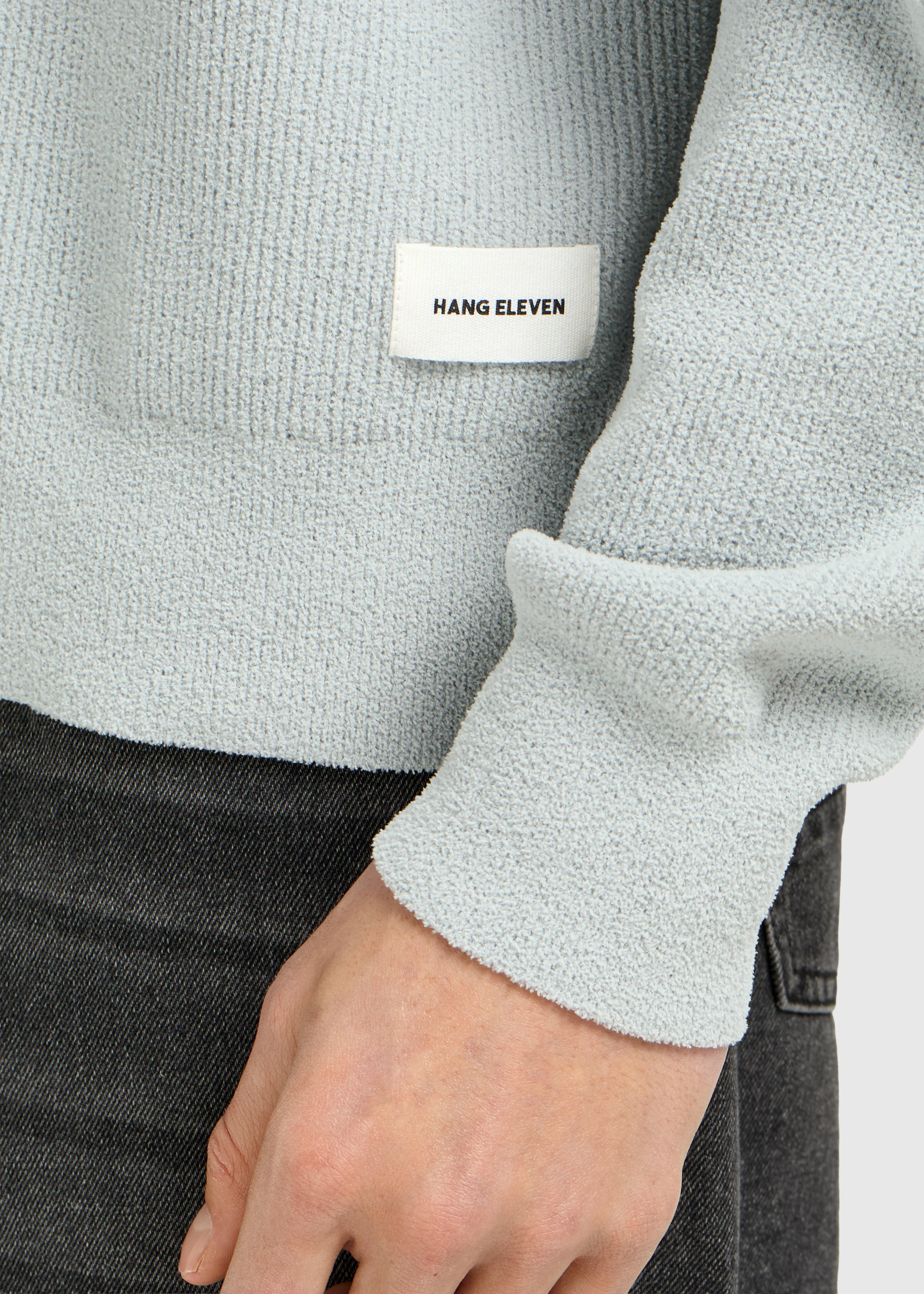 Structure Knit Crewneck - Light Blue - Image 3