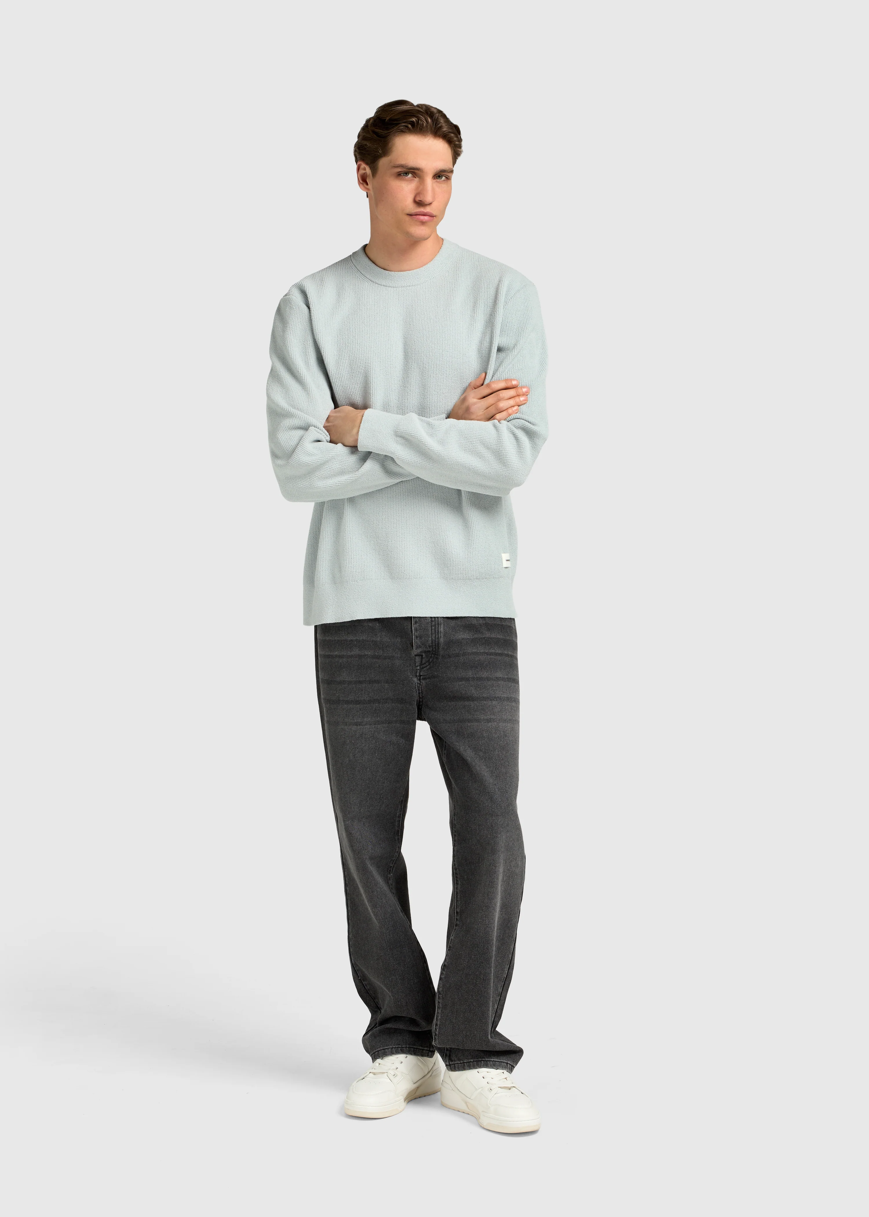 Structure Knit Crewneck - Light Blue - Image 4