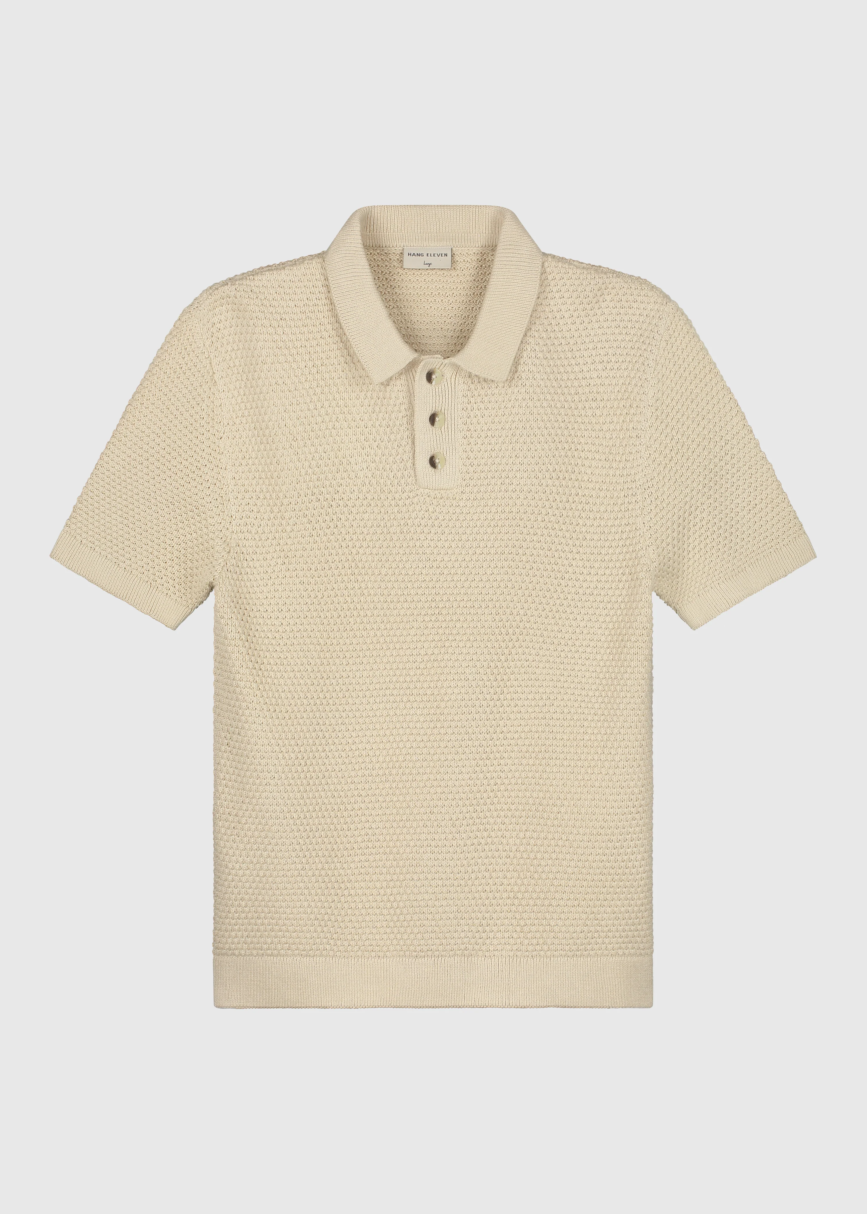 The Crochet Knit Polo - Sand - Image 3