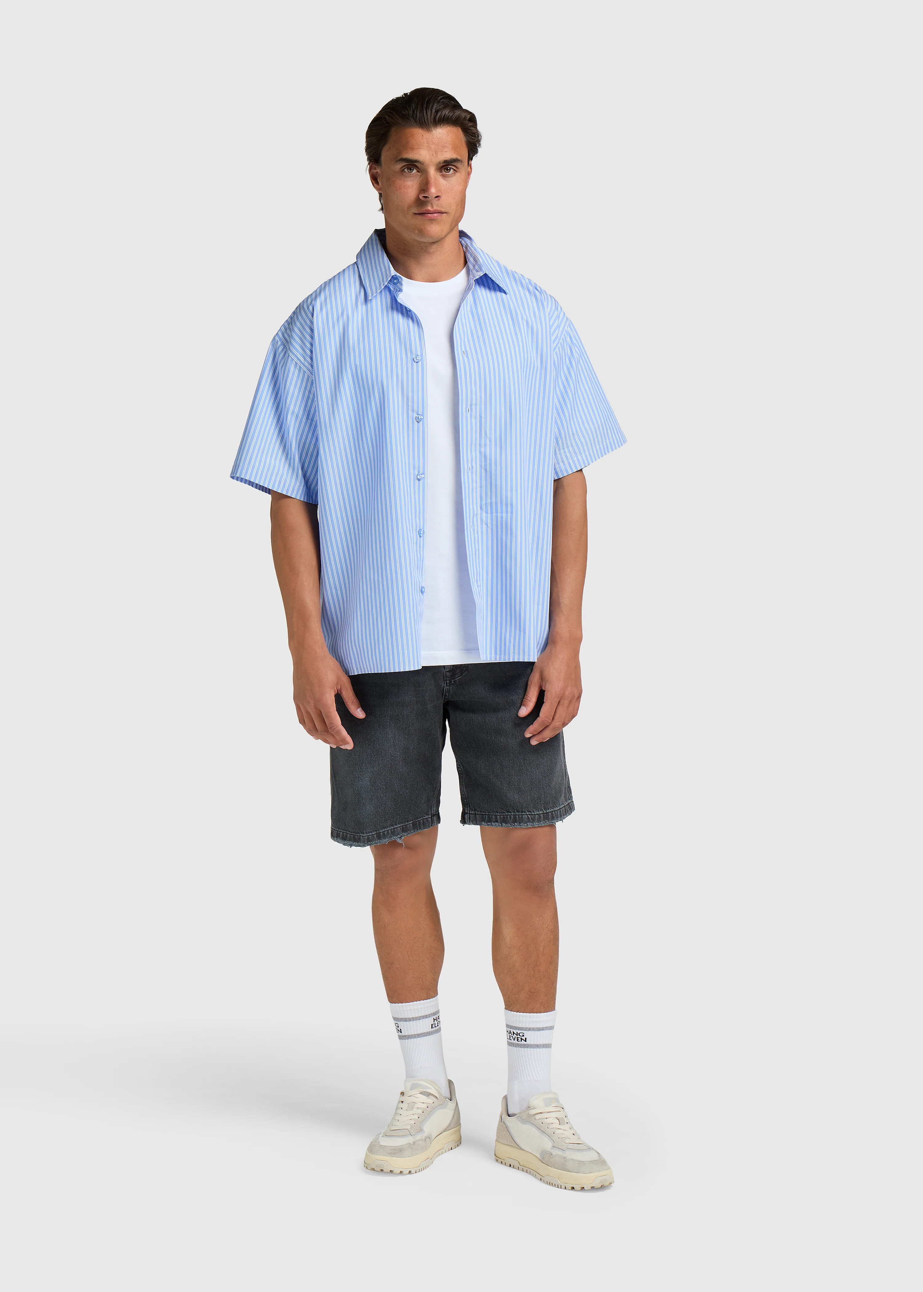 Striped Summer Shirt - Light Blue - Image 5