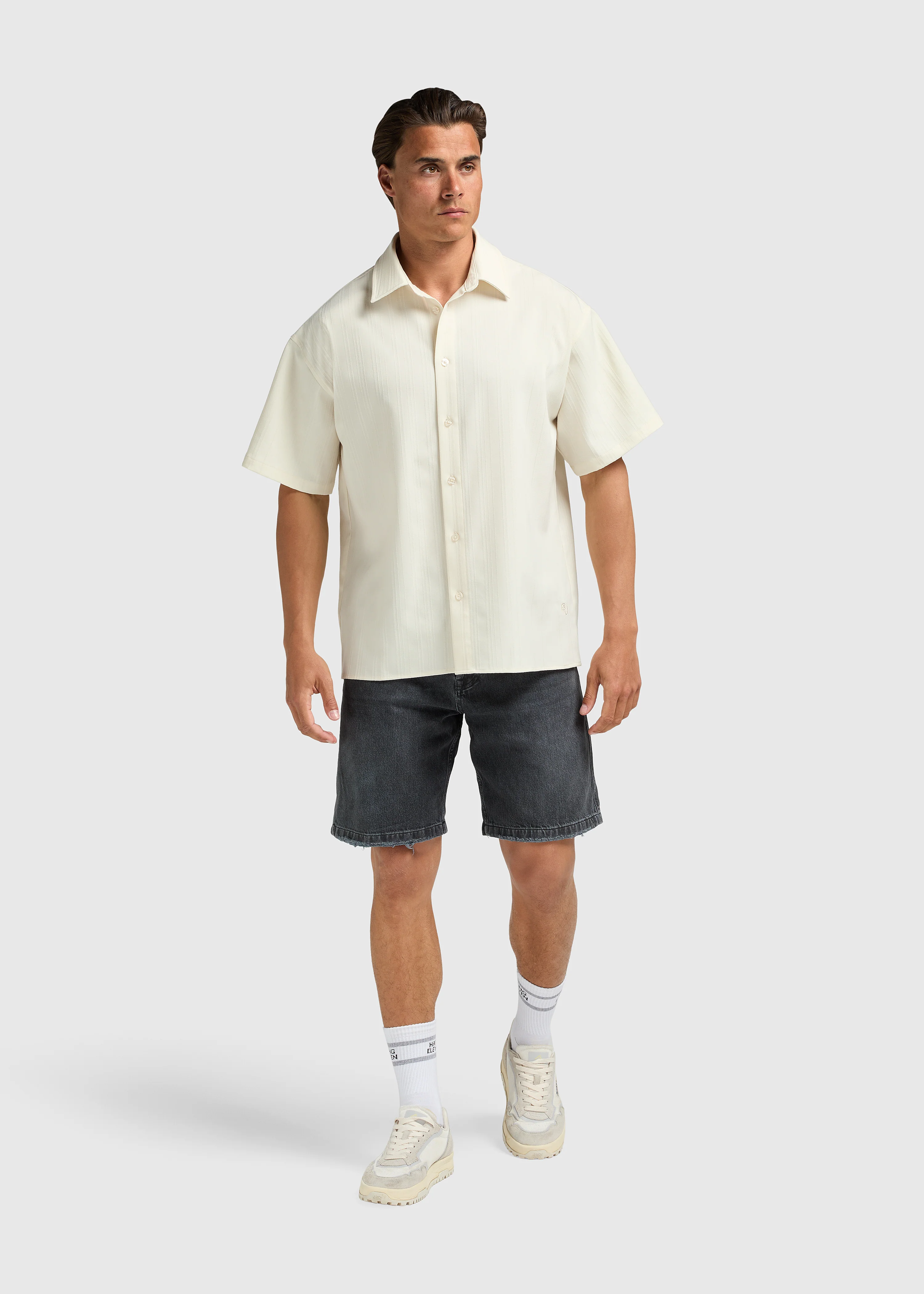 Jacquard Summer Shirt - Sand - Image 4
