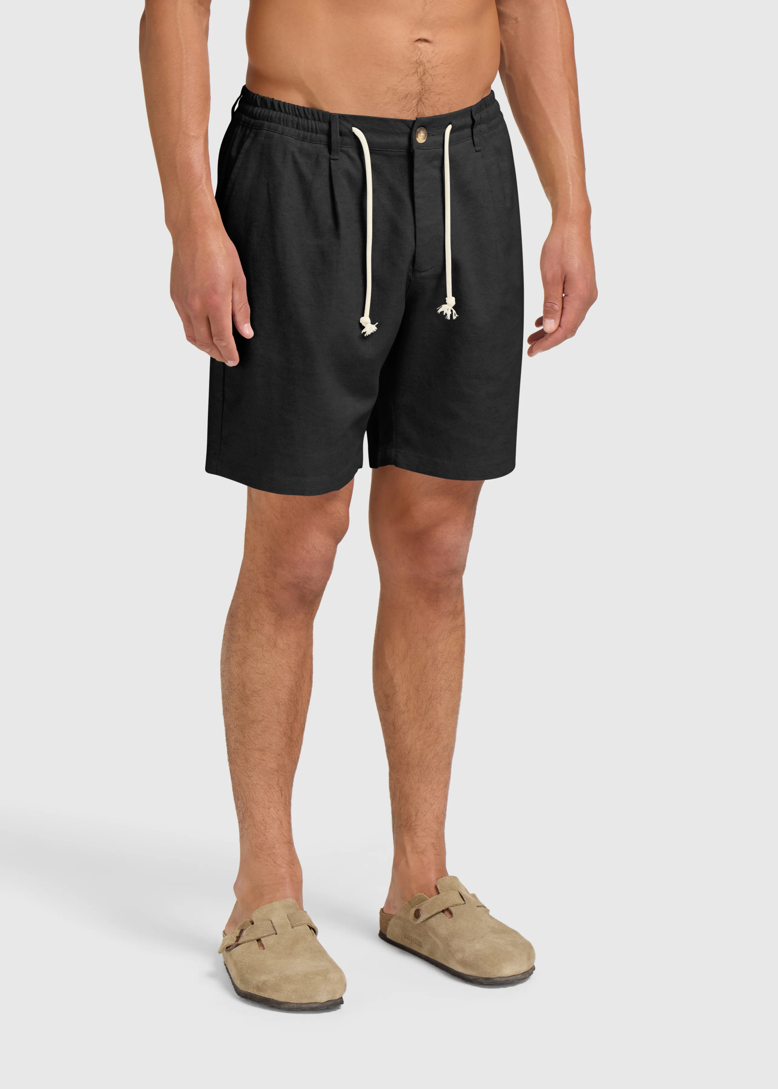 The Straight Linen Short - Black - Image 2