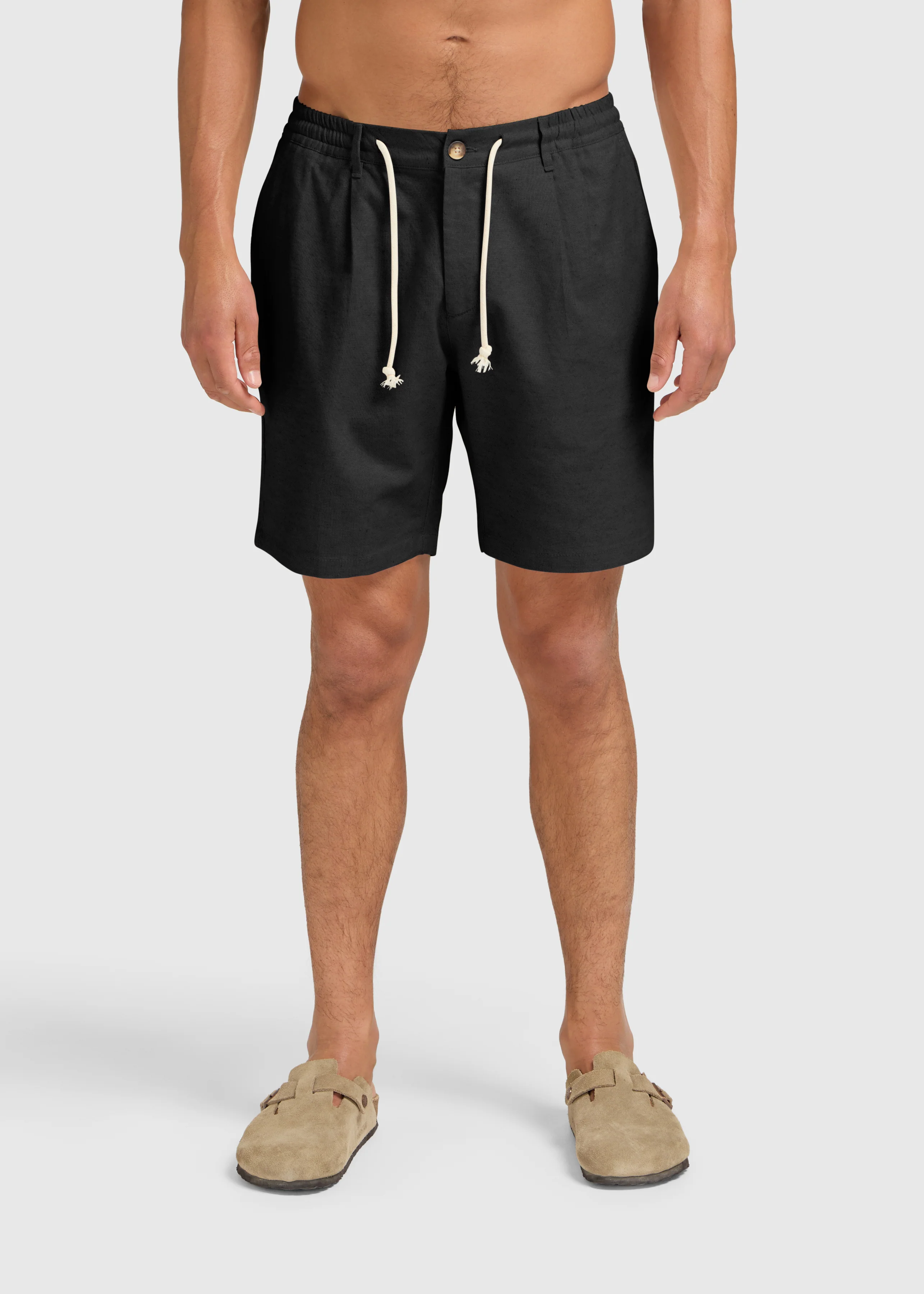 The Straight Linen Short - Black - Image 3