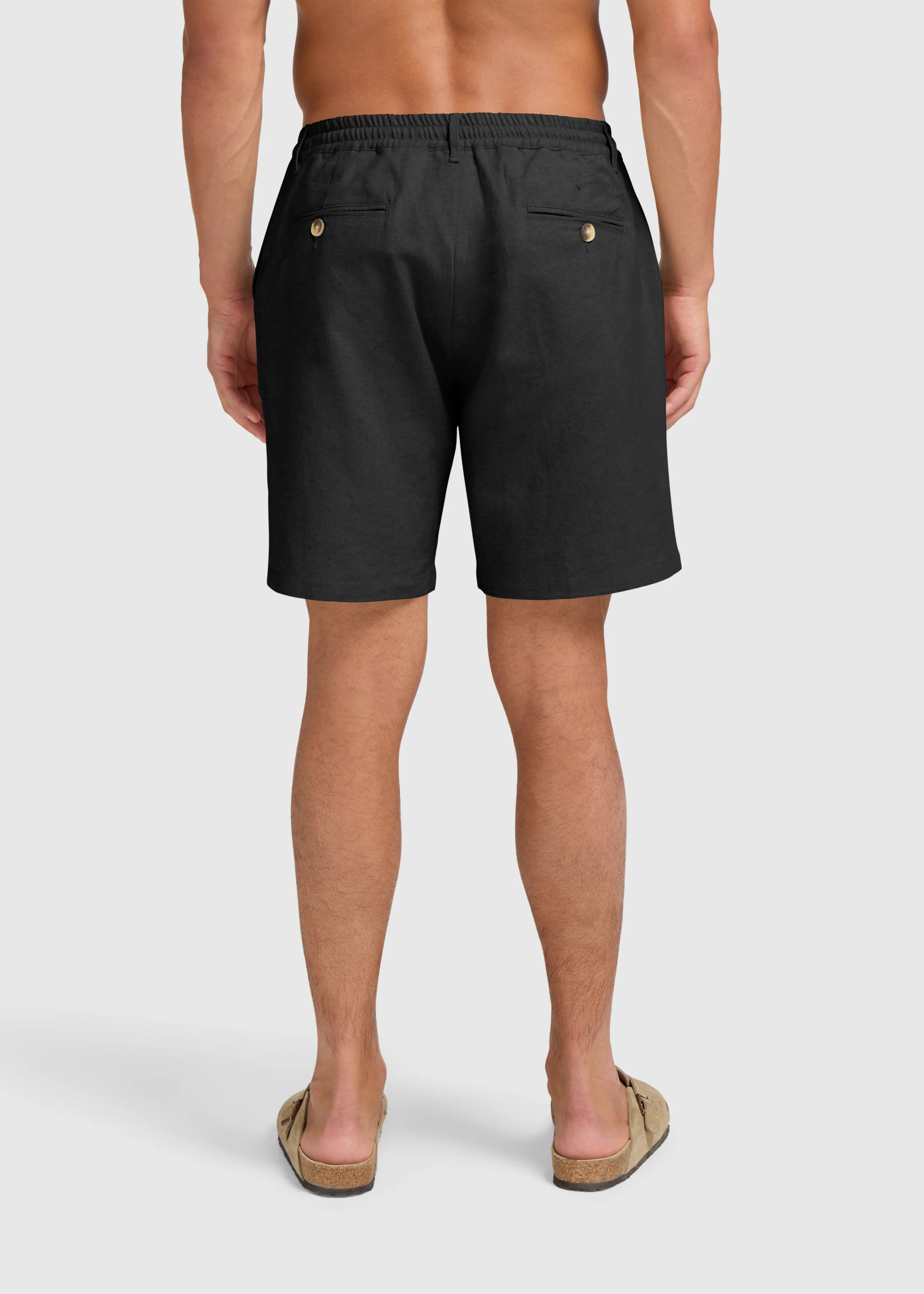 The Straight Linen Short - Black - Image 4