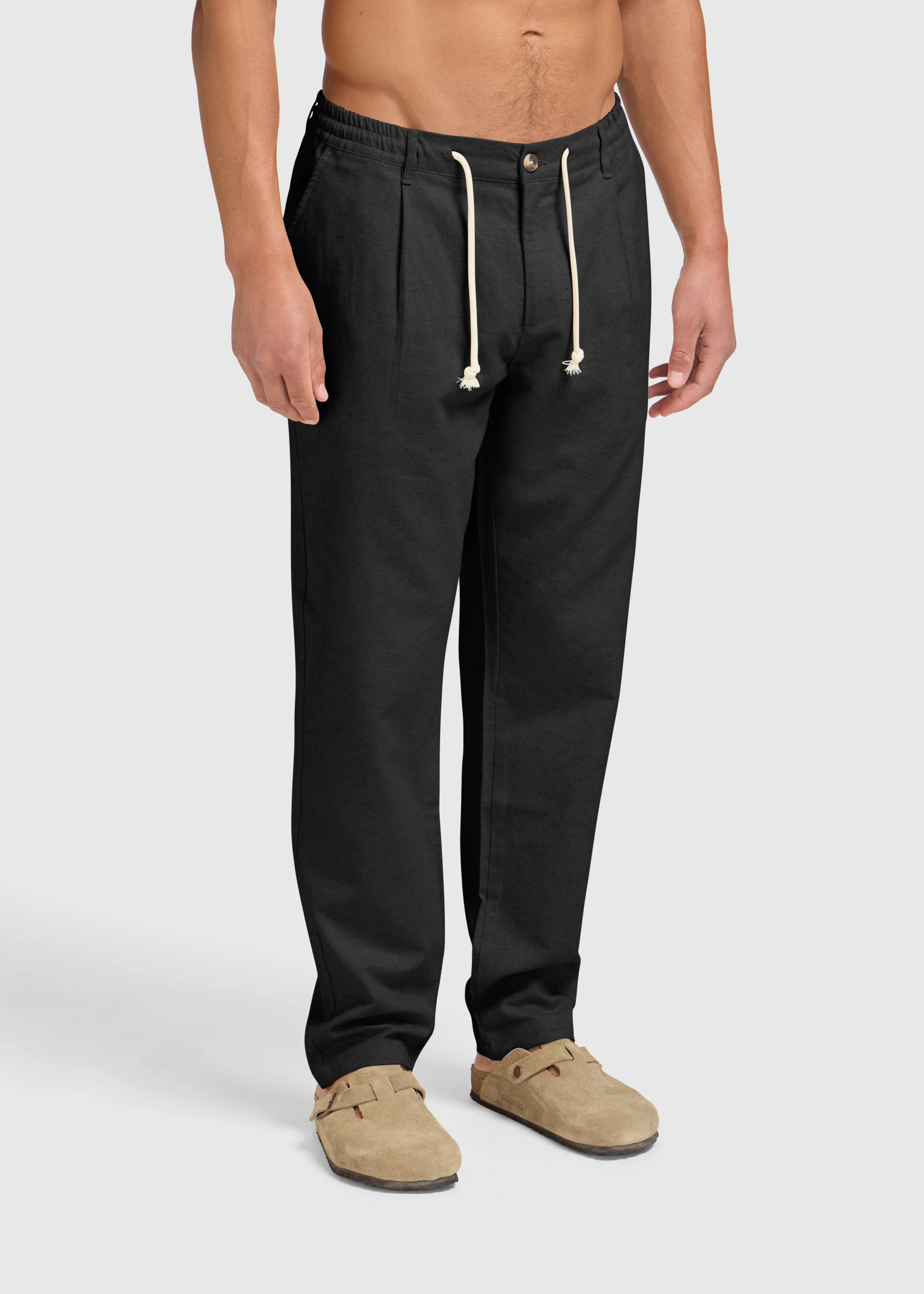 The Straight Linen Pants - Black - Image 2