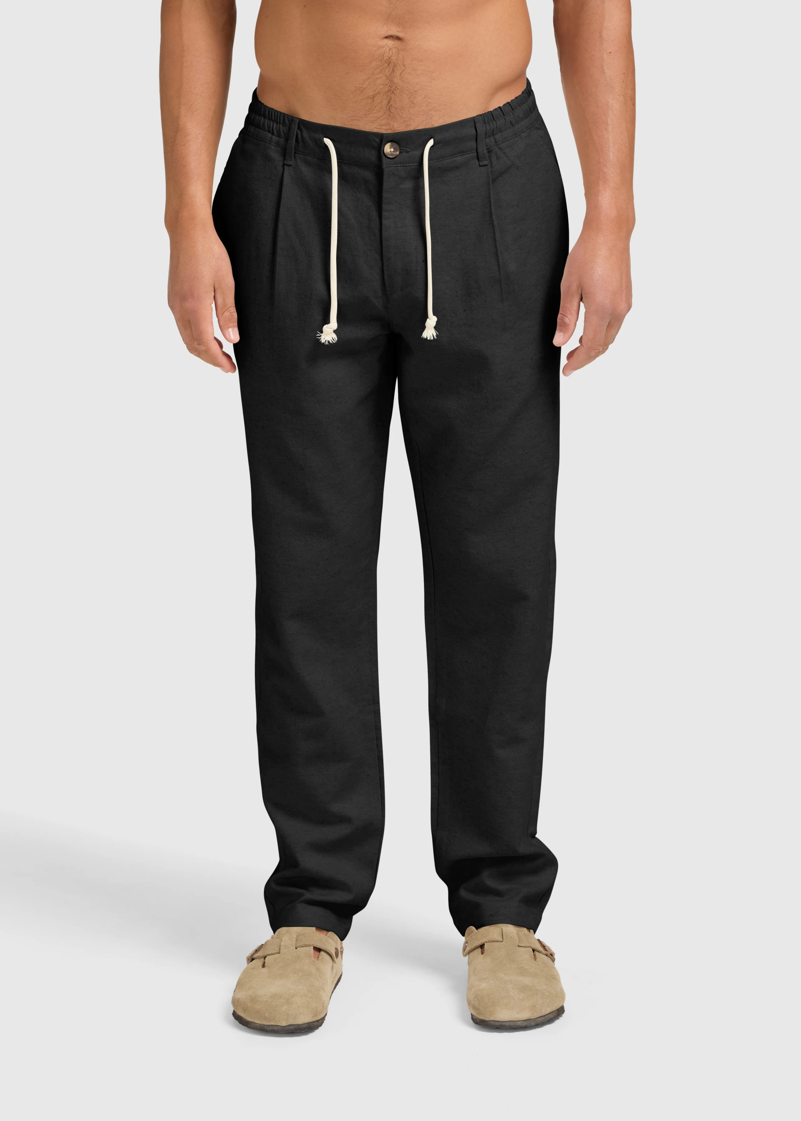 The Straight Linen Pants - Black - Image 4
