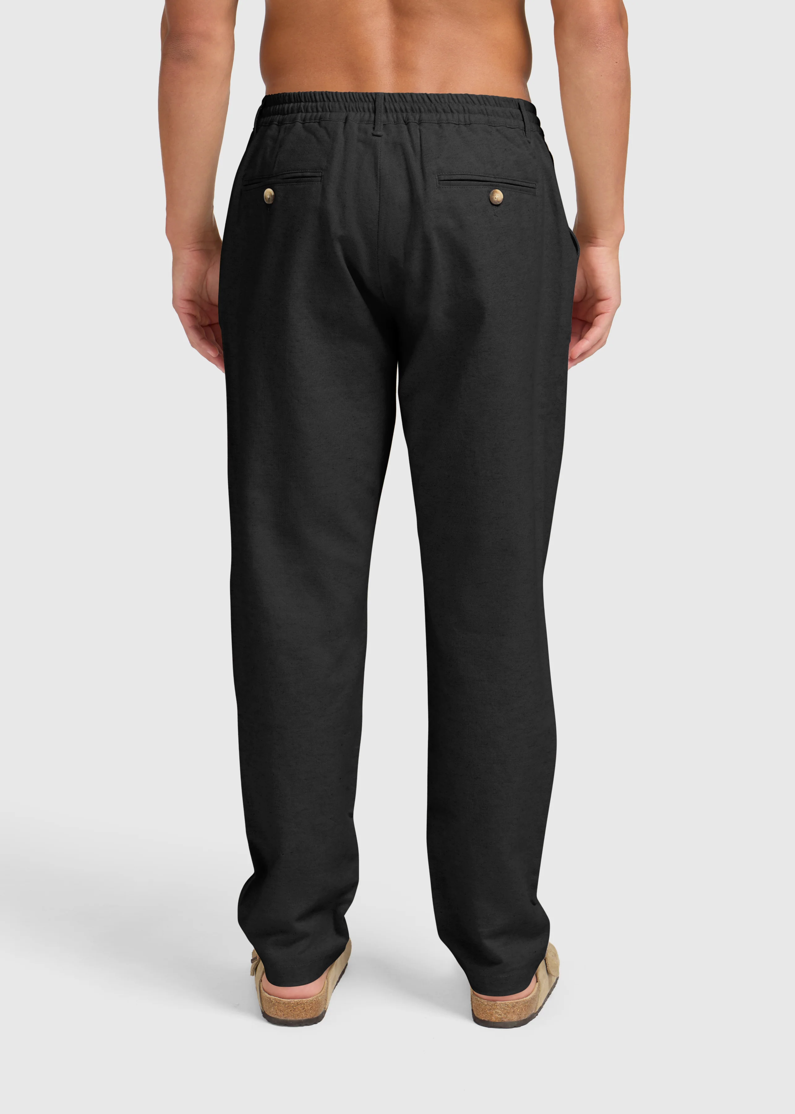 The Straight Linen Pants - Black - Image 5