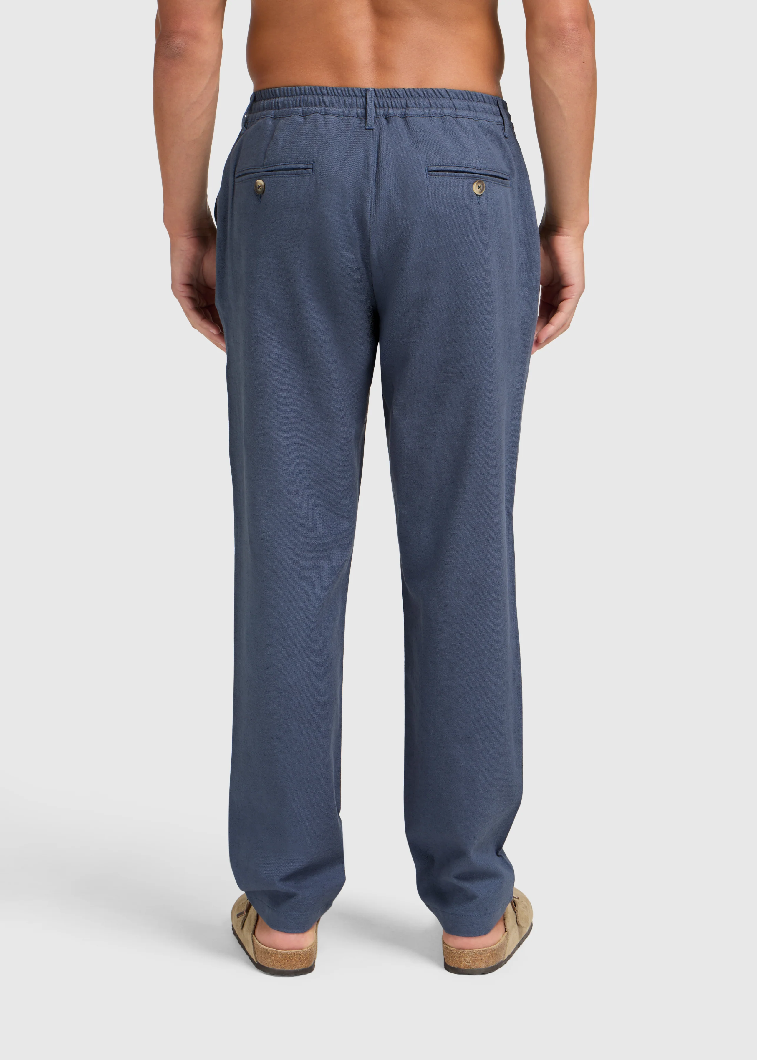 The Straight Linen Pants - Navy Blue - Image 3