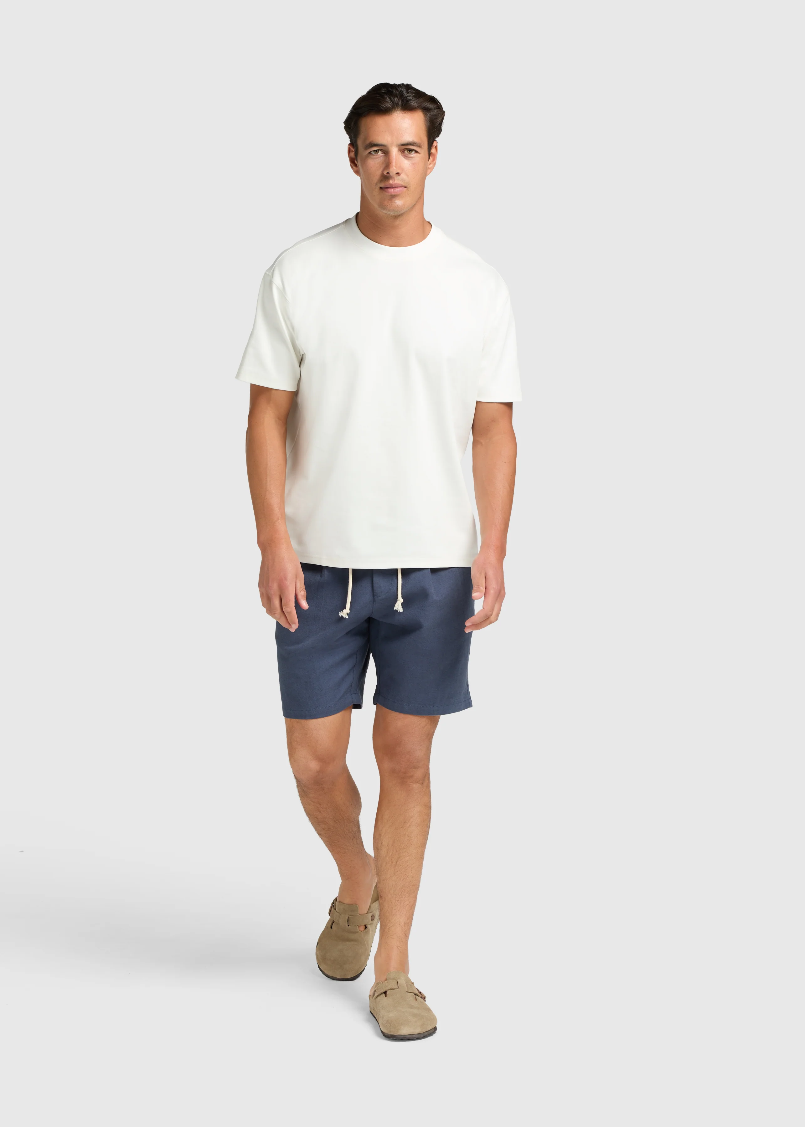 The Straight Linen Short - Navy Blue - Image 6