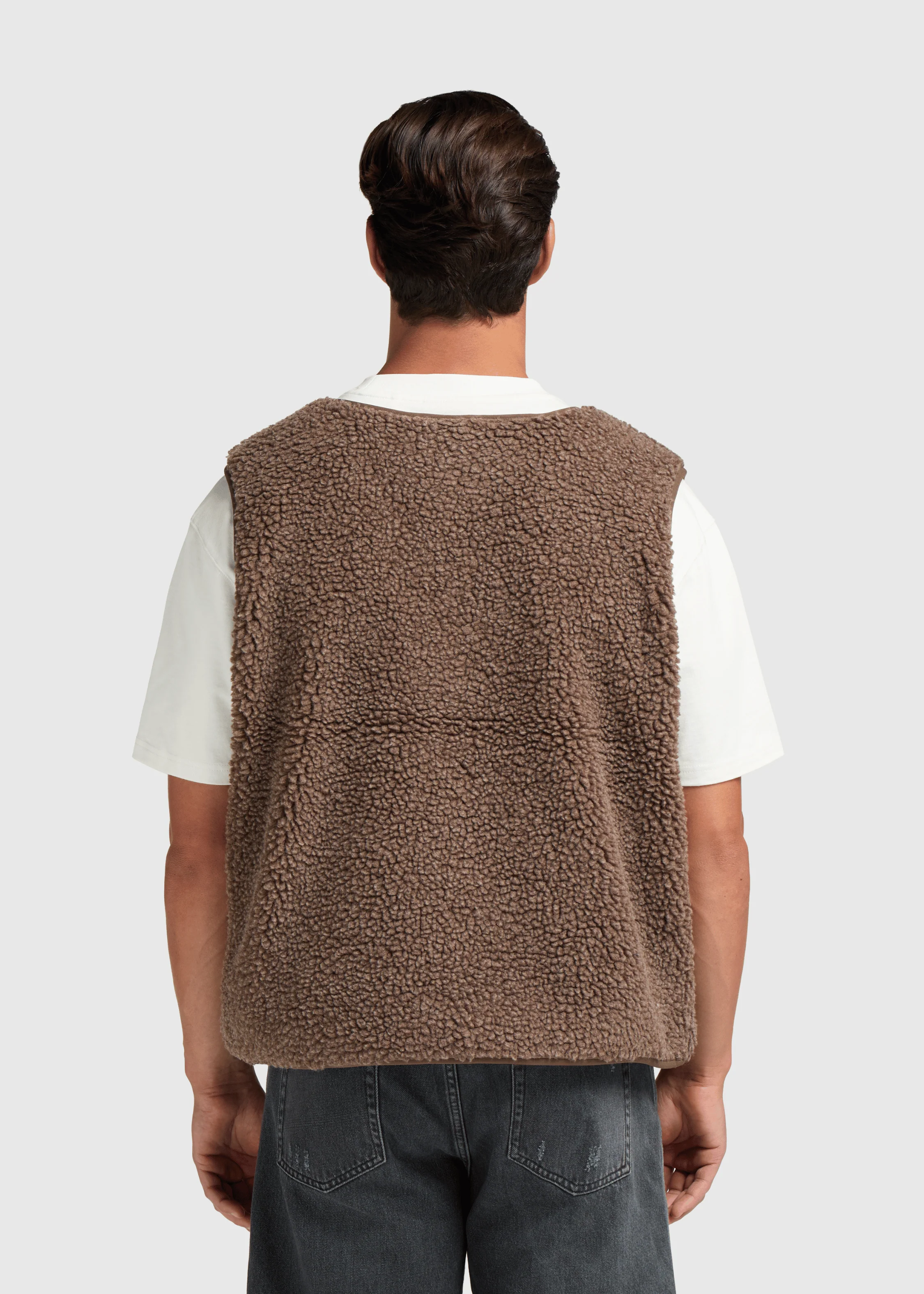 Premium Teddy Vest - Brown - Image 3