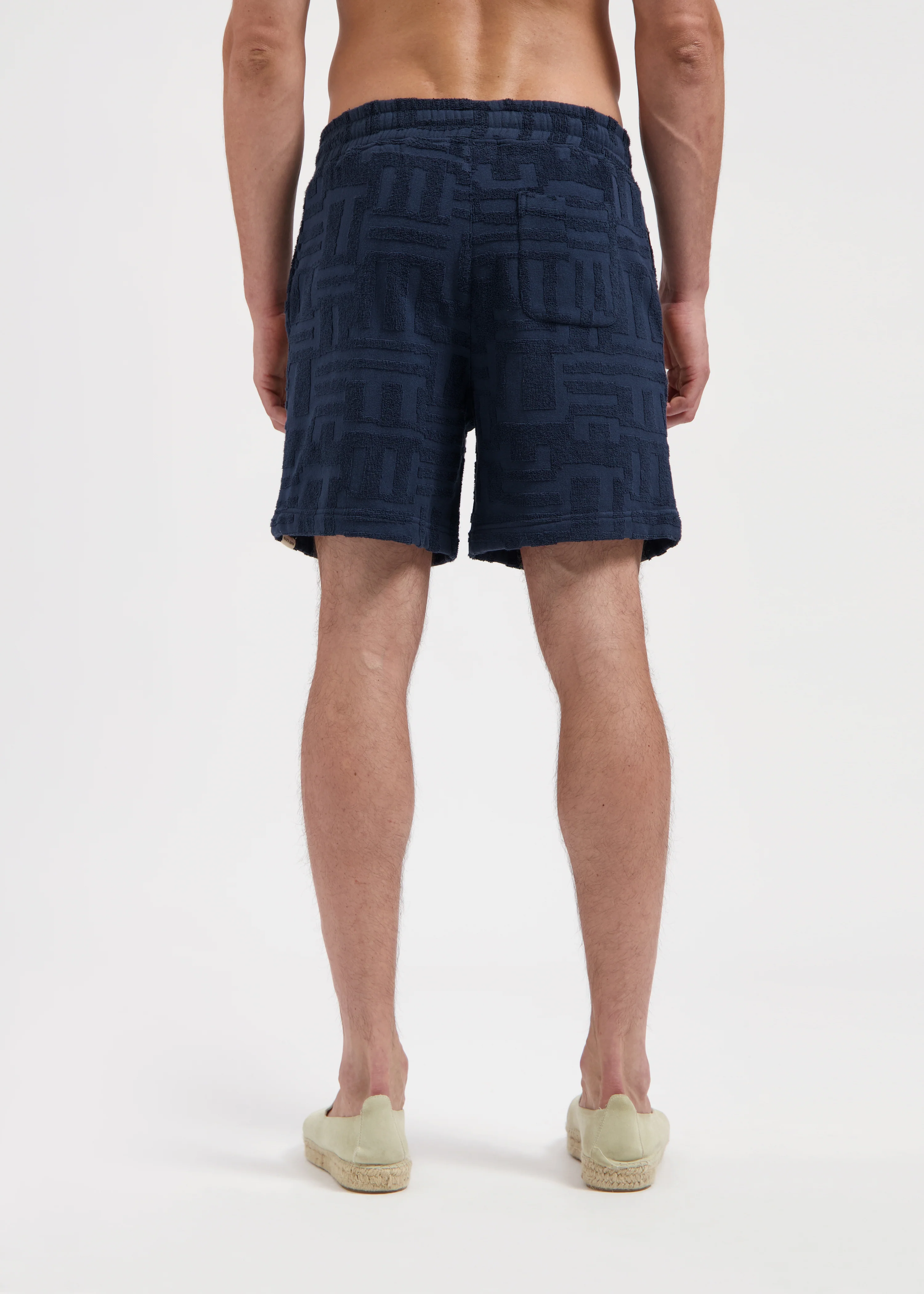 Toweling Jacquard Short - Navy Blue - Image 5