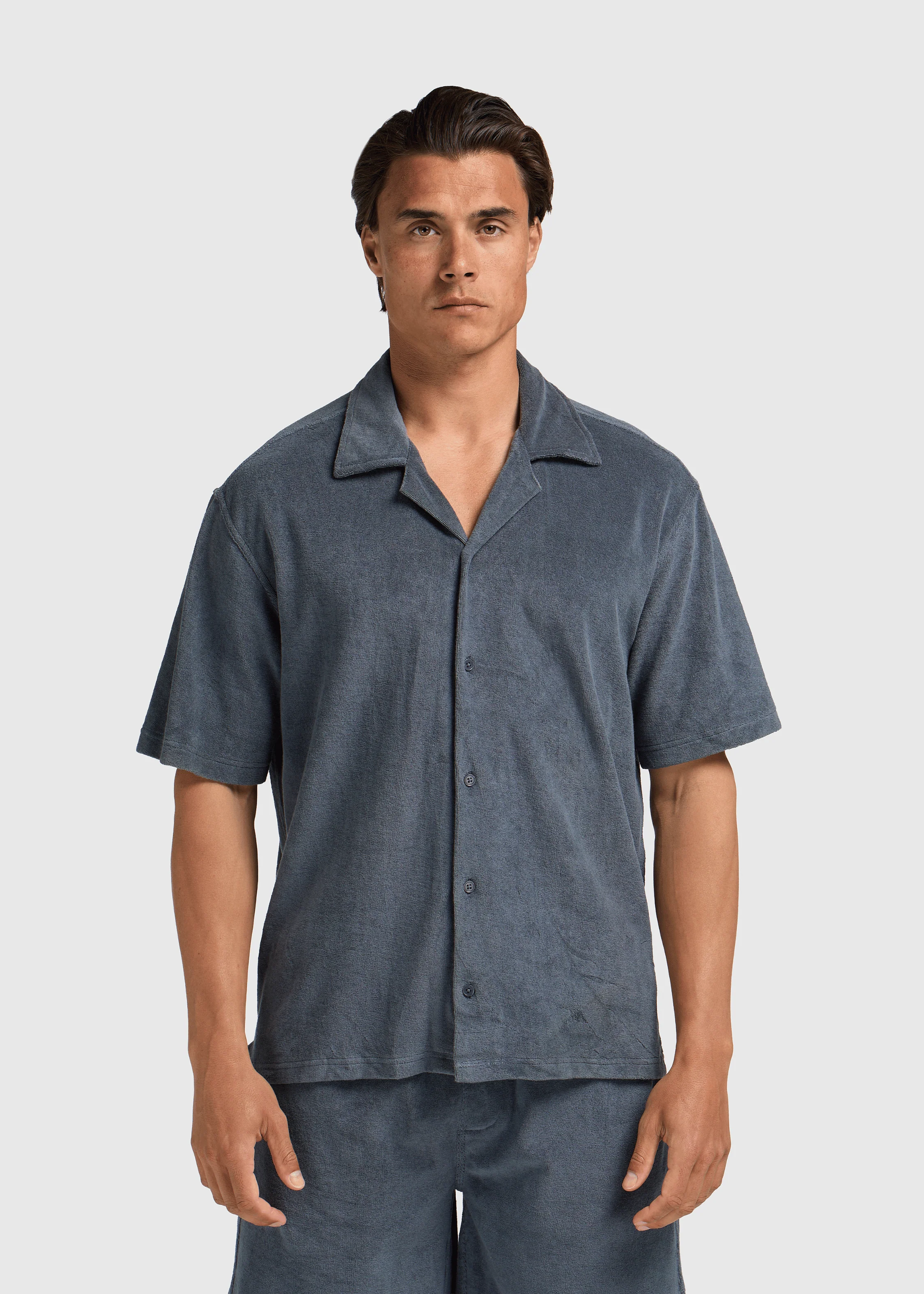 Toweling Shirt - Navy - Image 2