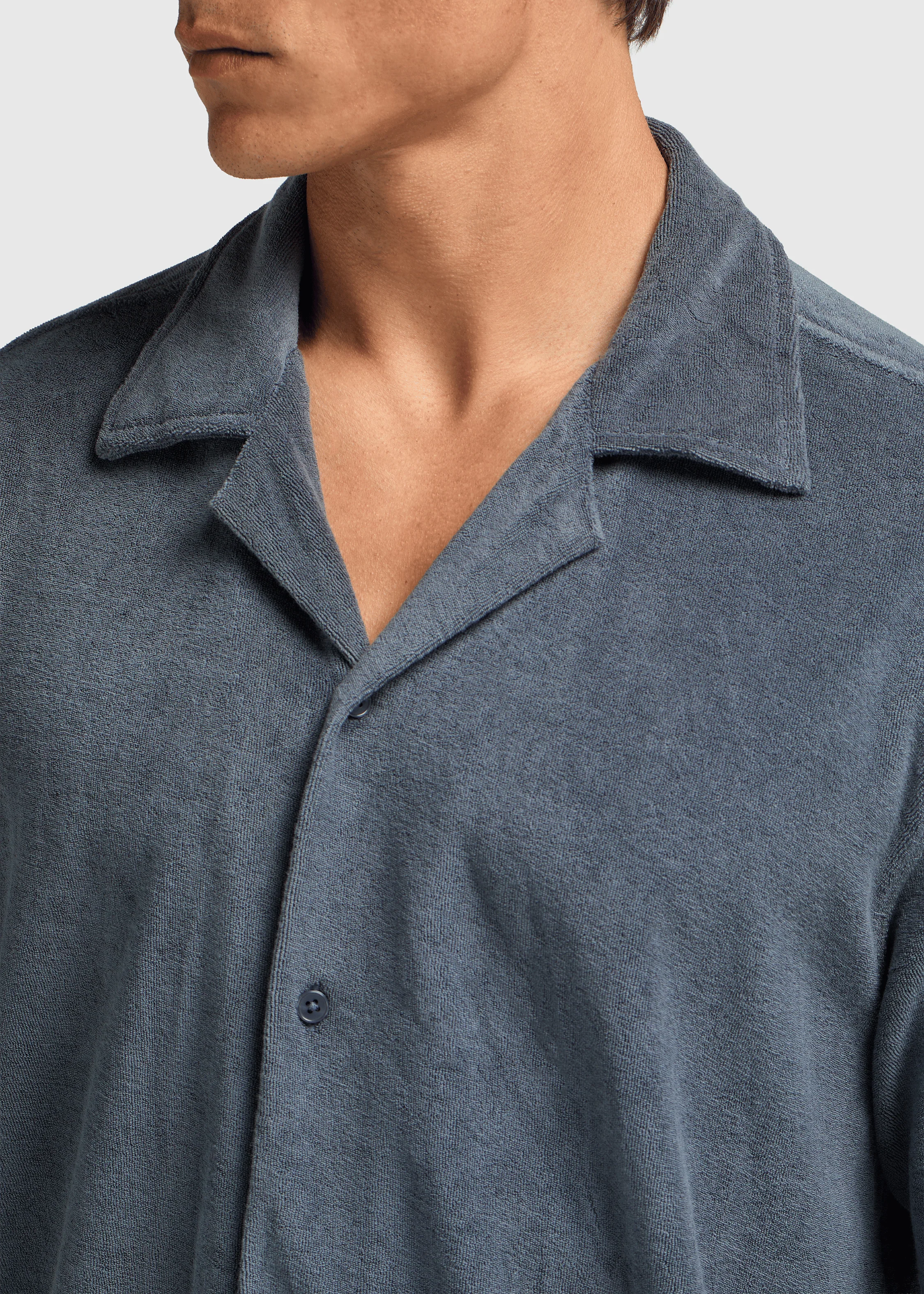 Toweling Shirt - Navy - Image 4