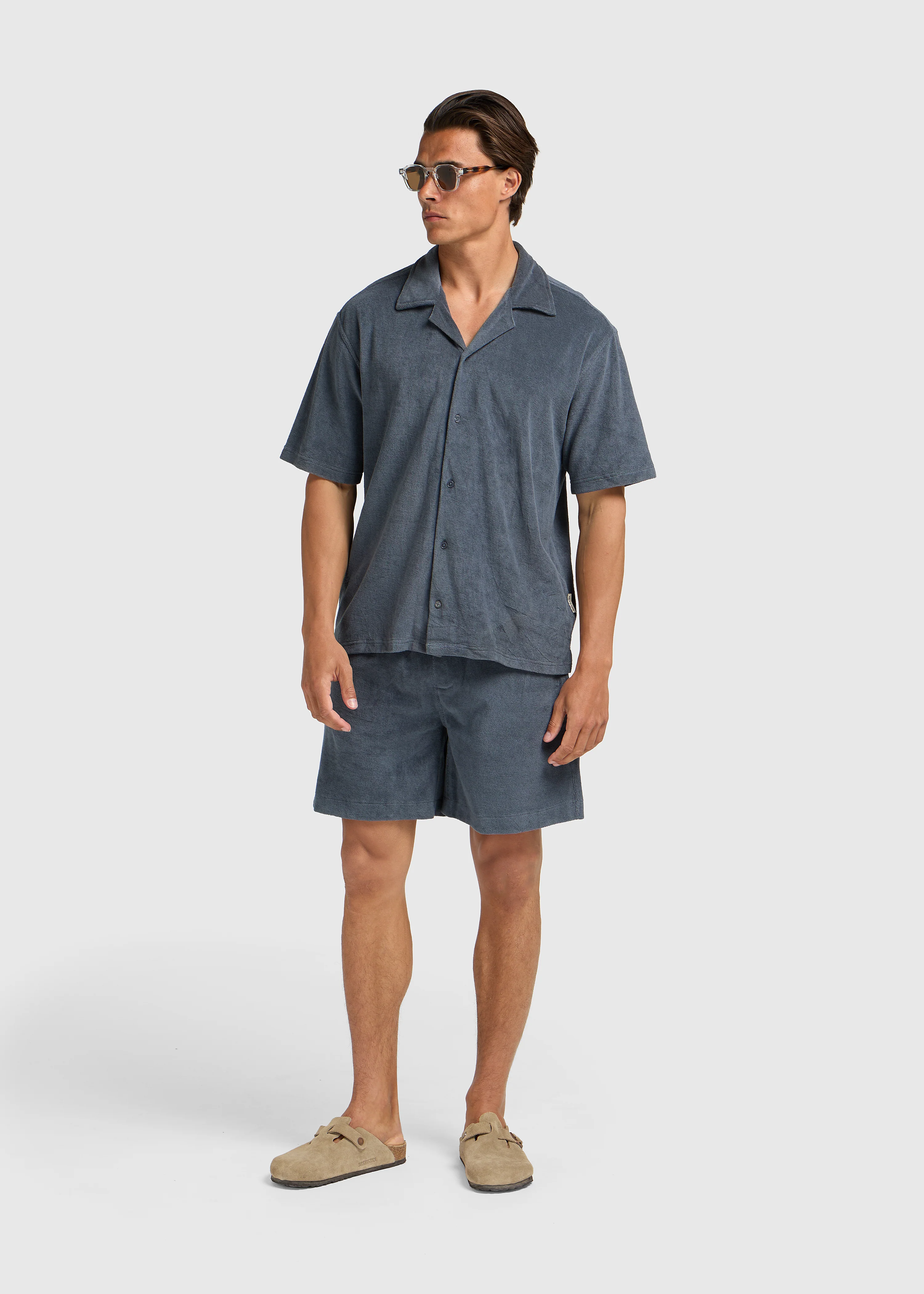 Toweling Shirt - Navy - Image 6