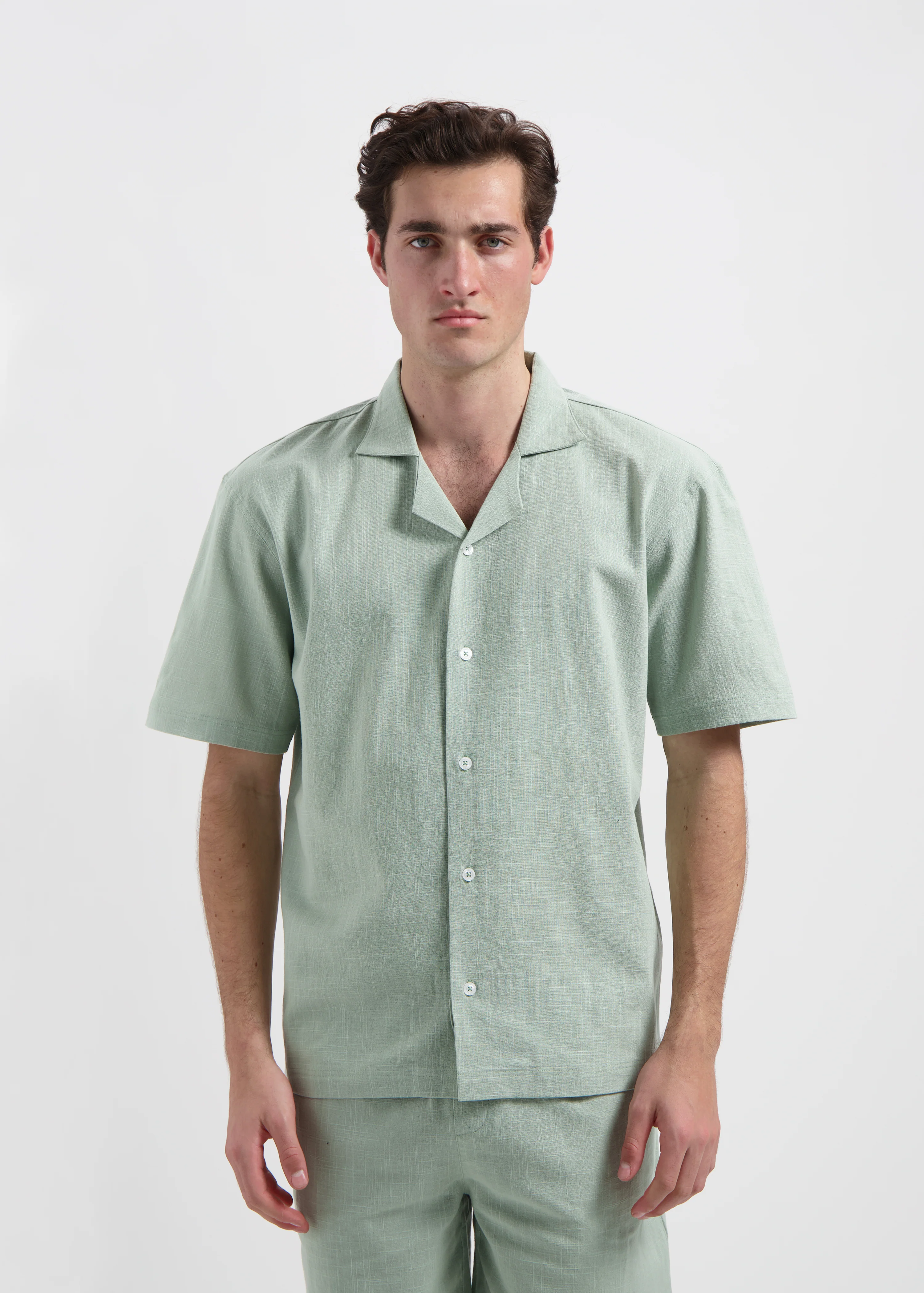 Uni Slub Shirt - Sage Green - Image 3