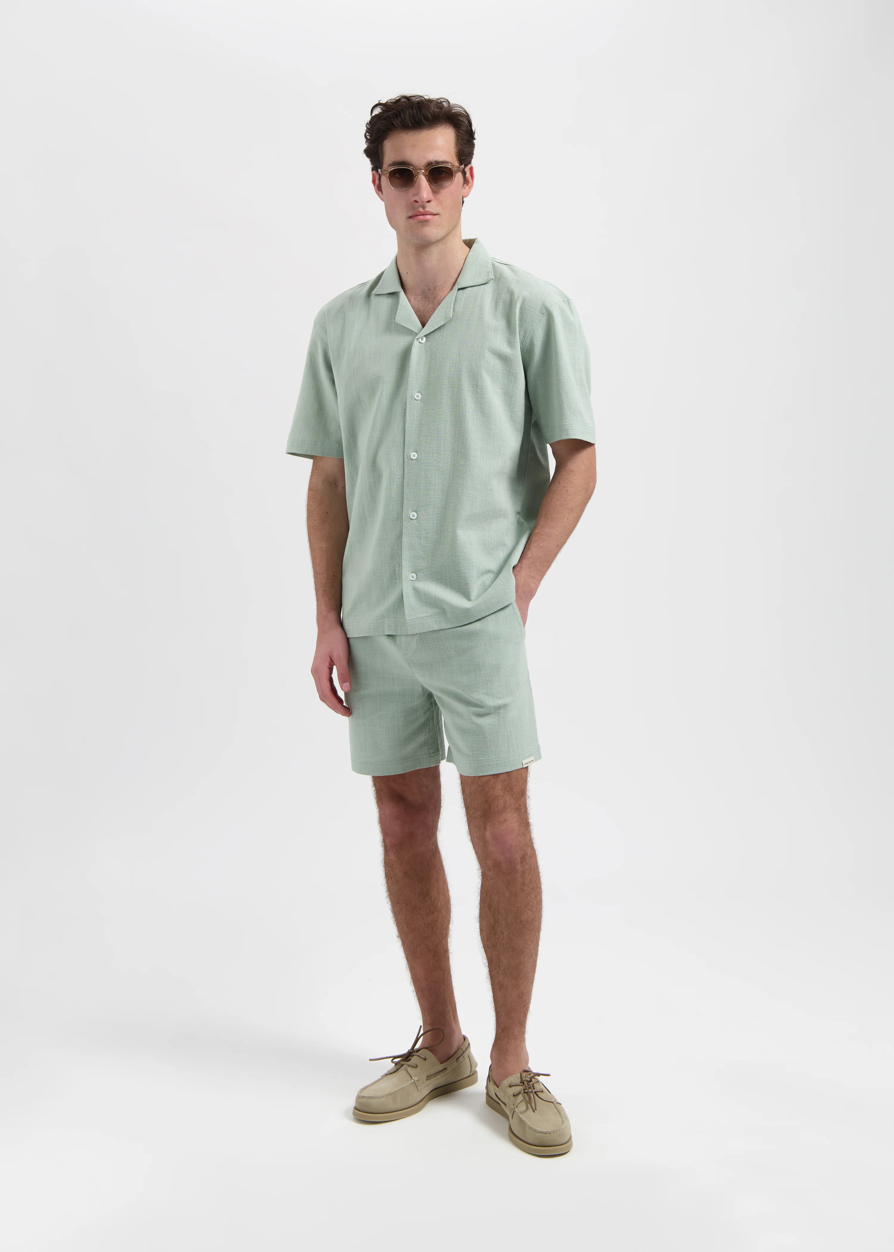 Uni Slub Shirt - Sage Green - Image 5