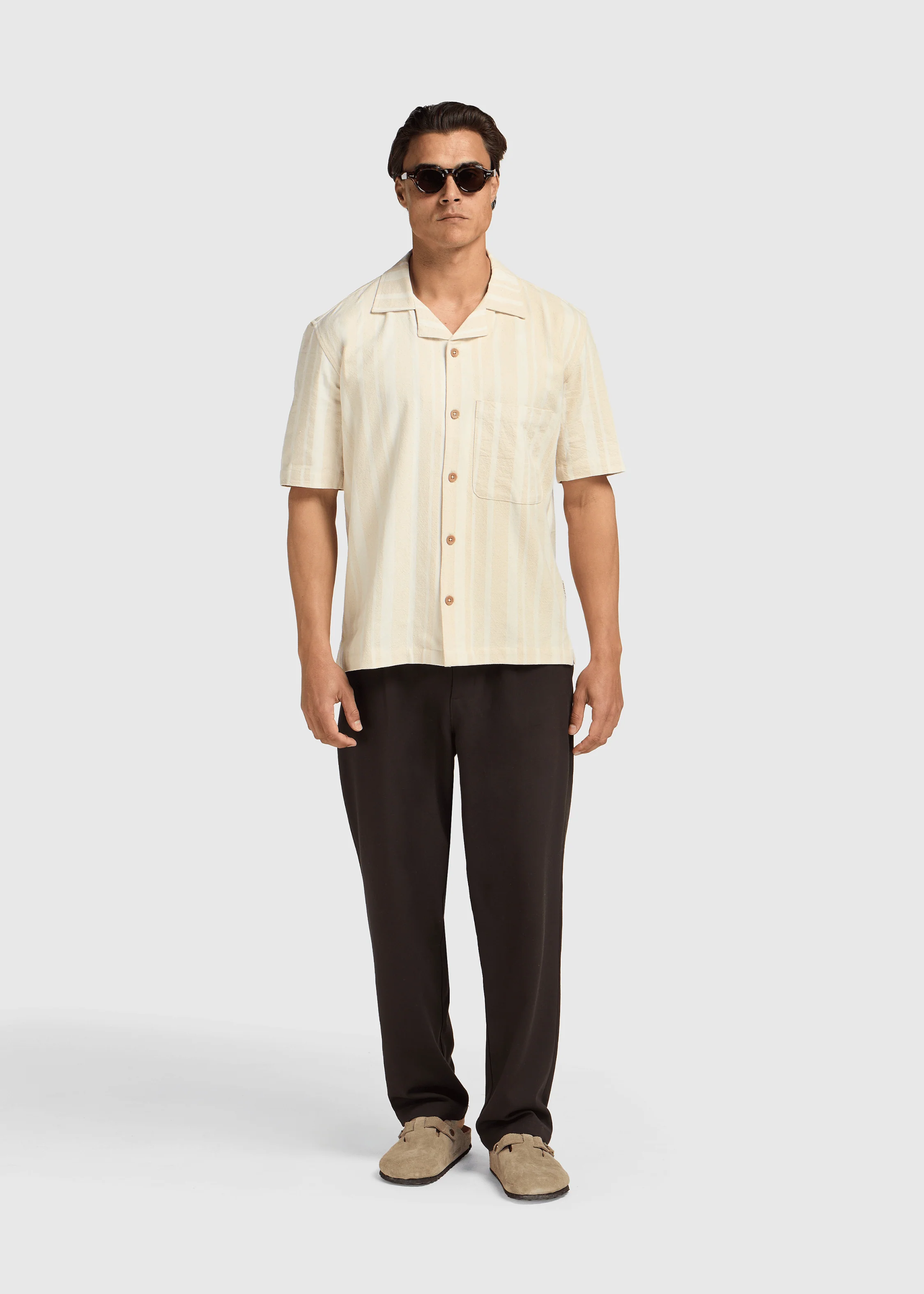 Premium Stripe Shirt - Sand - Image 8