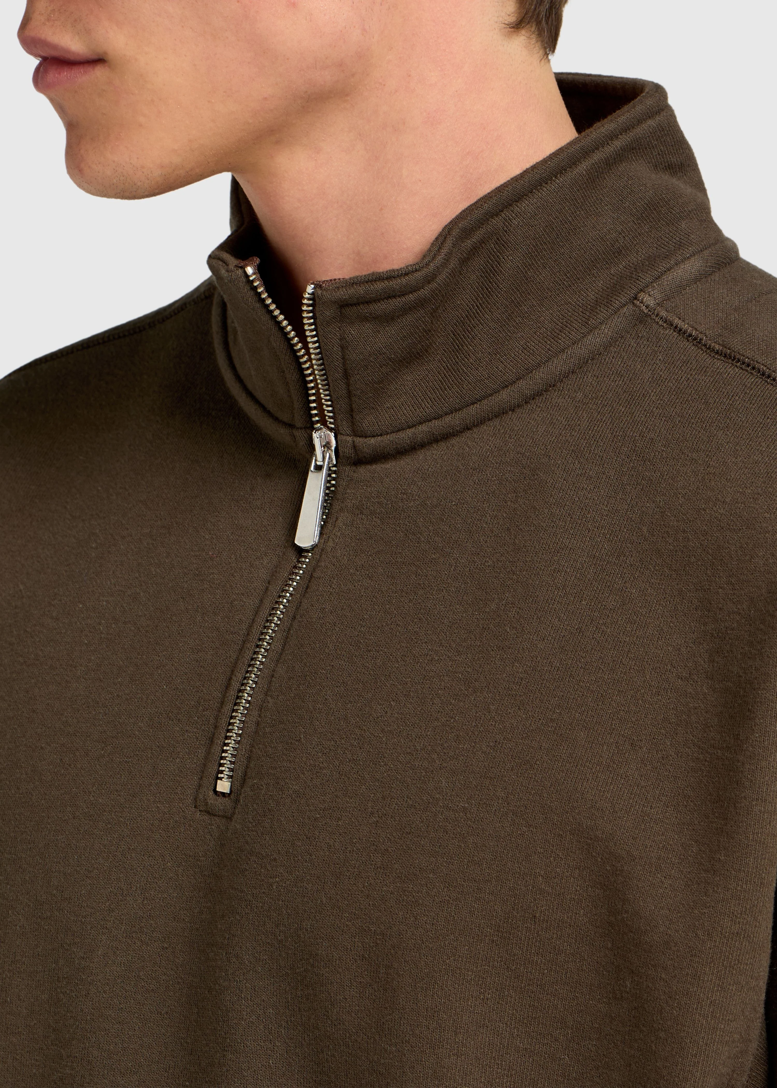 Vintage Washed Half Zip - Brown - Image 3