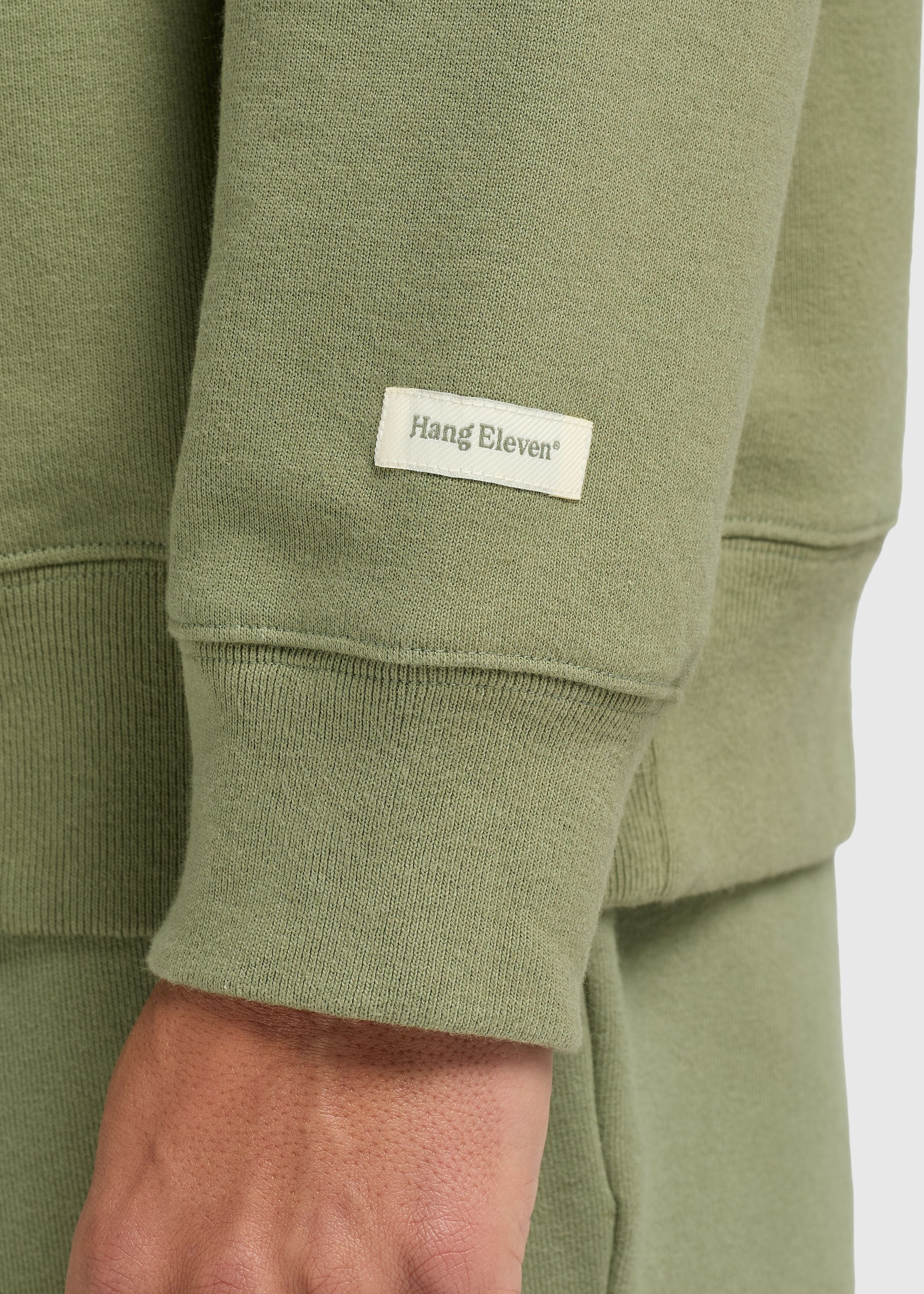 Vintage Washed Half Zip - Moss Green - Image 3
