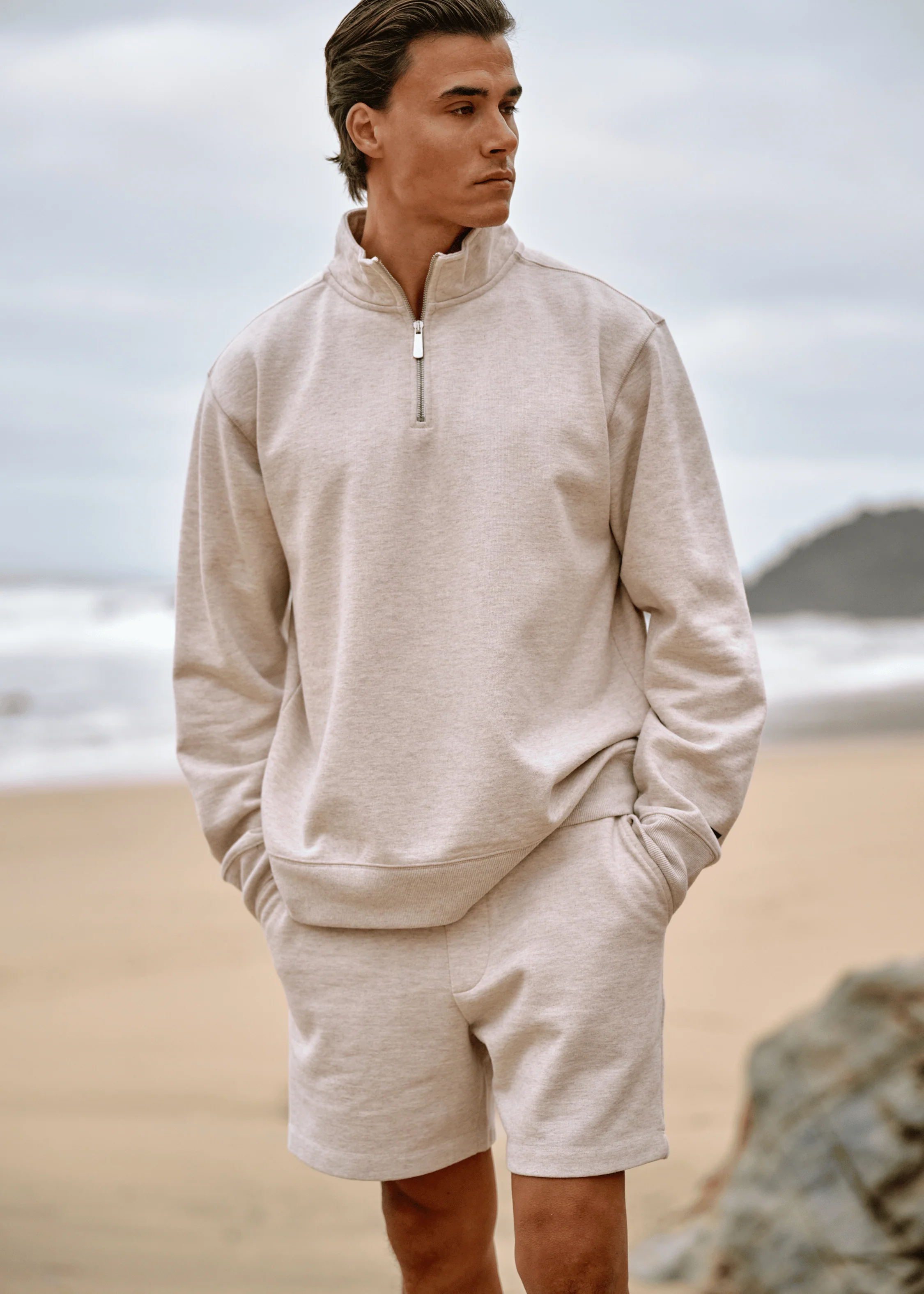 Vintage Washed Half Zip - Sand - Image 7