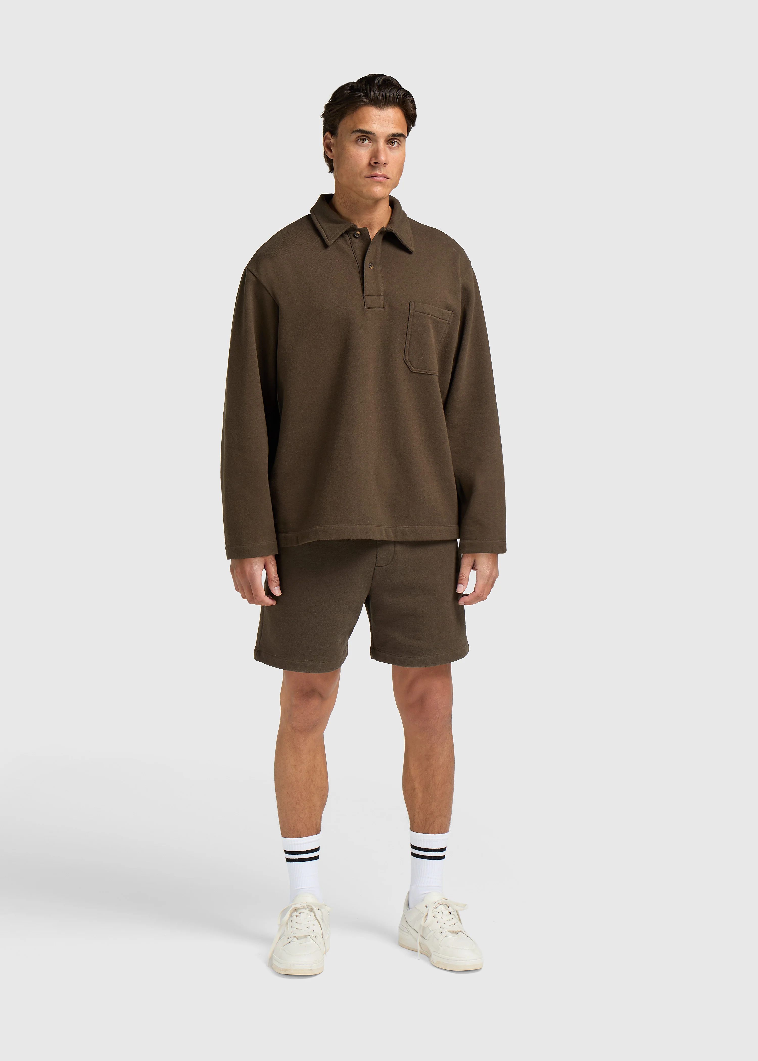 Vintage Washed Pocket Polo - Brown - Image 5