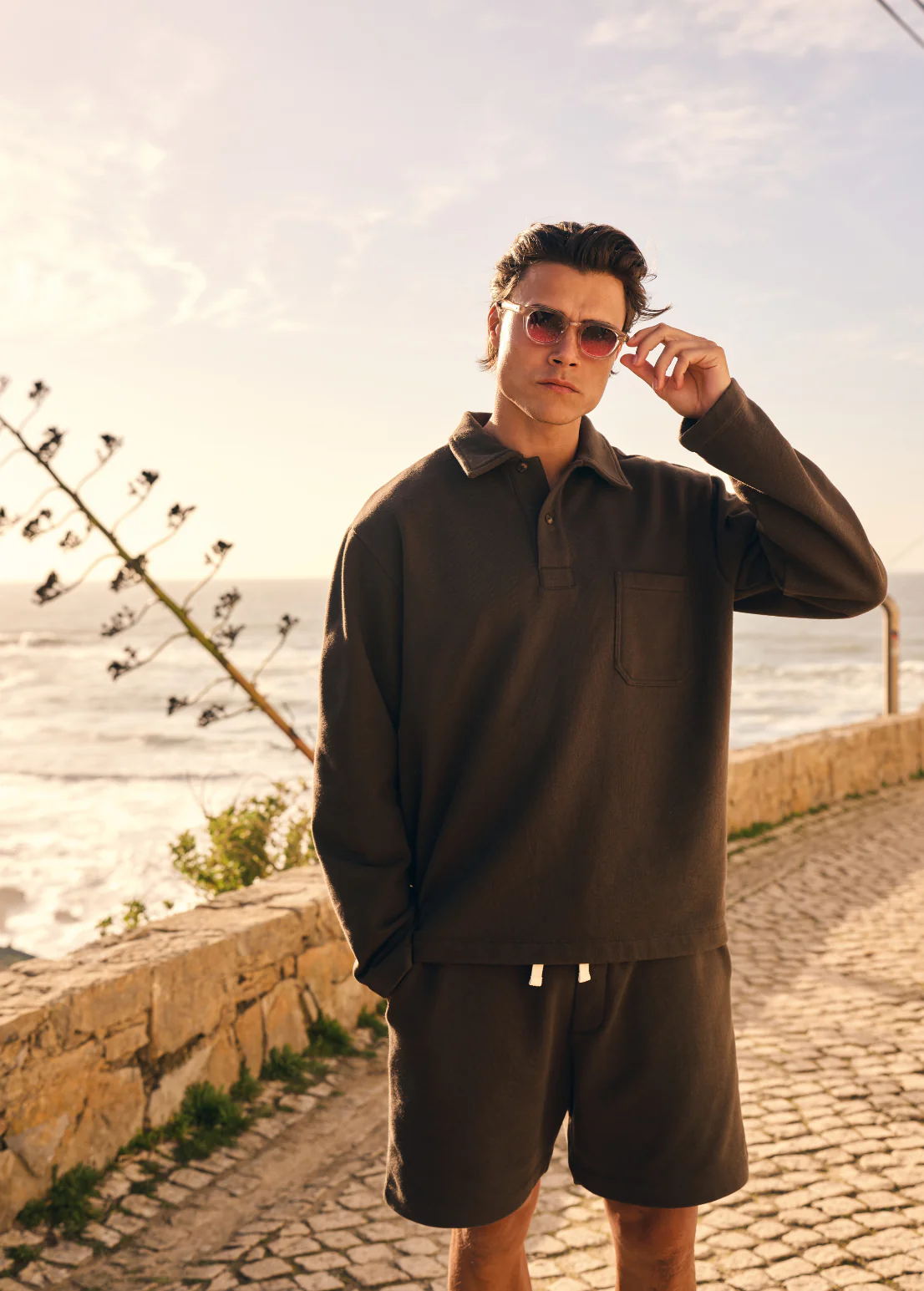 Vintage Washed Pocket Polo - Brown - Image 6