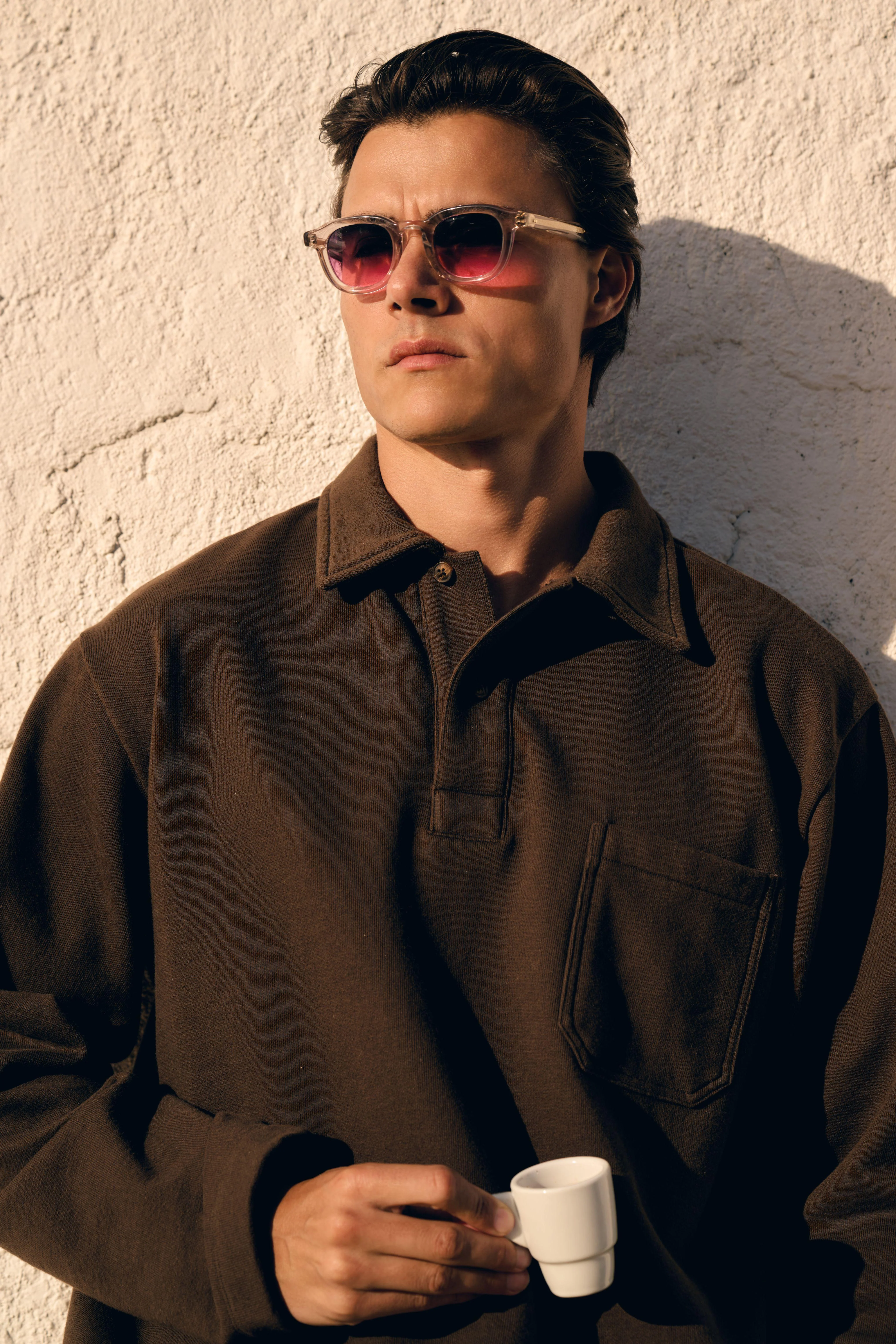 Vintage Washed Pocket Polo - Brown - Image 7