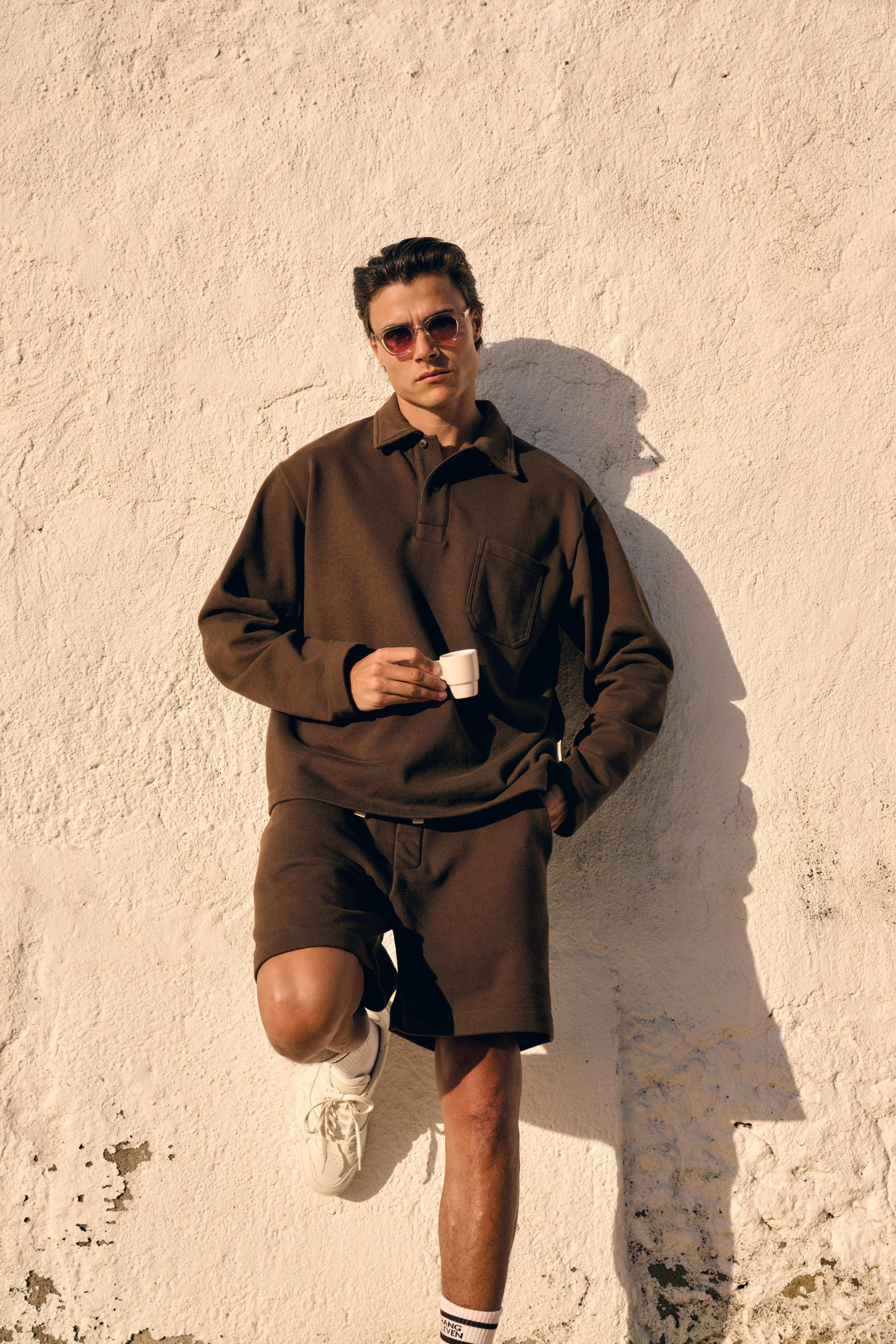 Vintage Washed Pocket Polo - Brown - Image 8