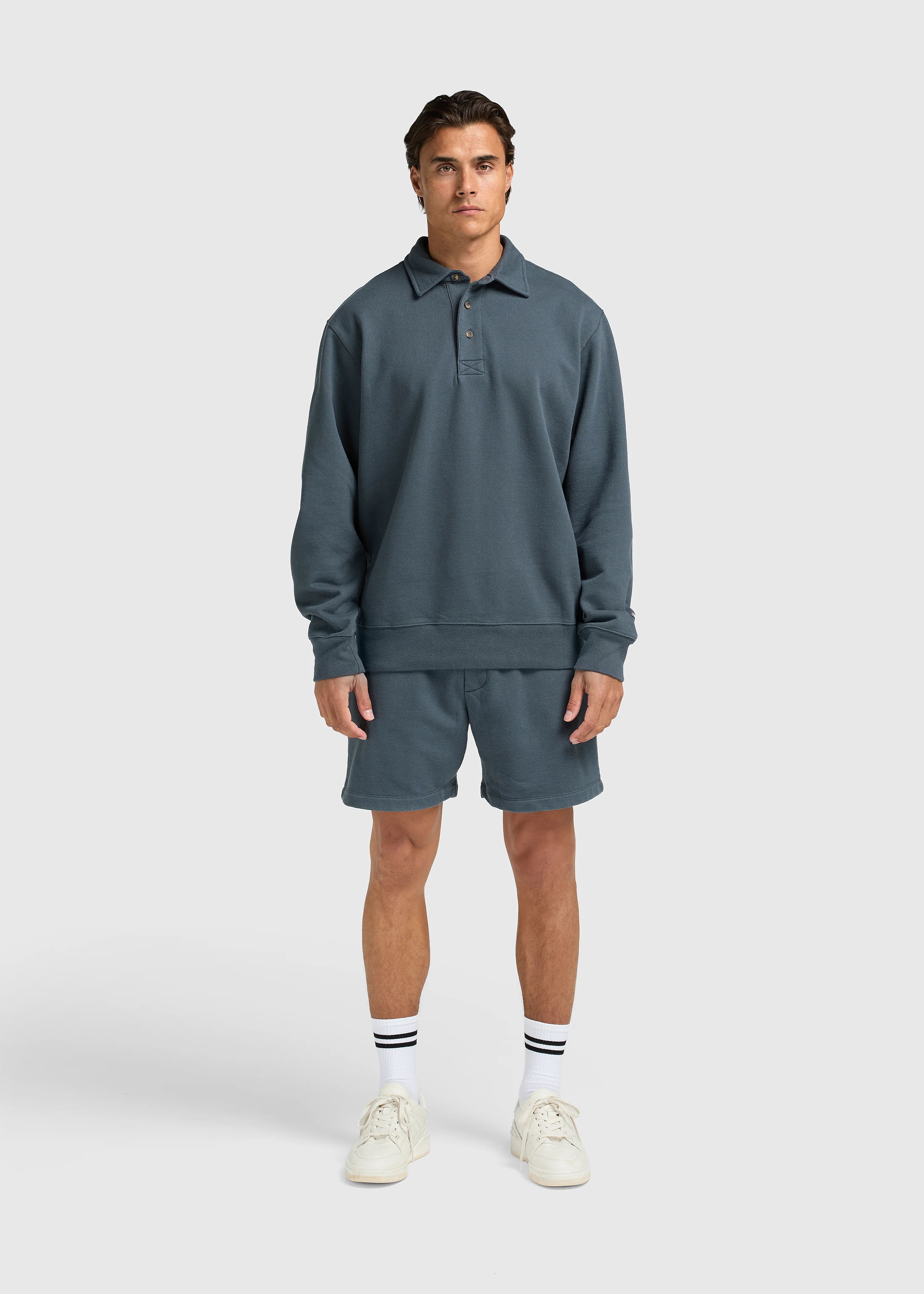 Vintage Washed Rugby polo - Ombre Blue - Image 4