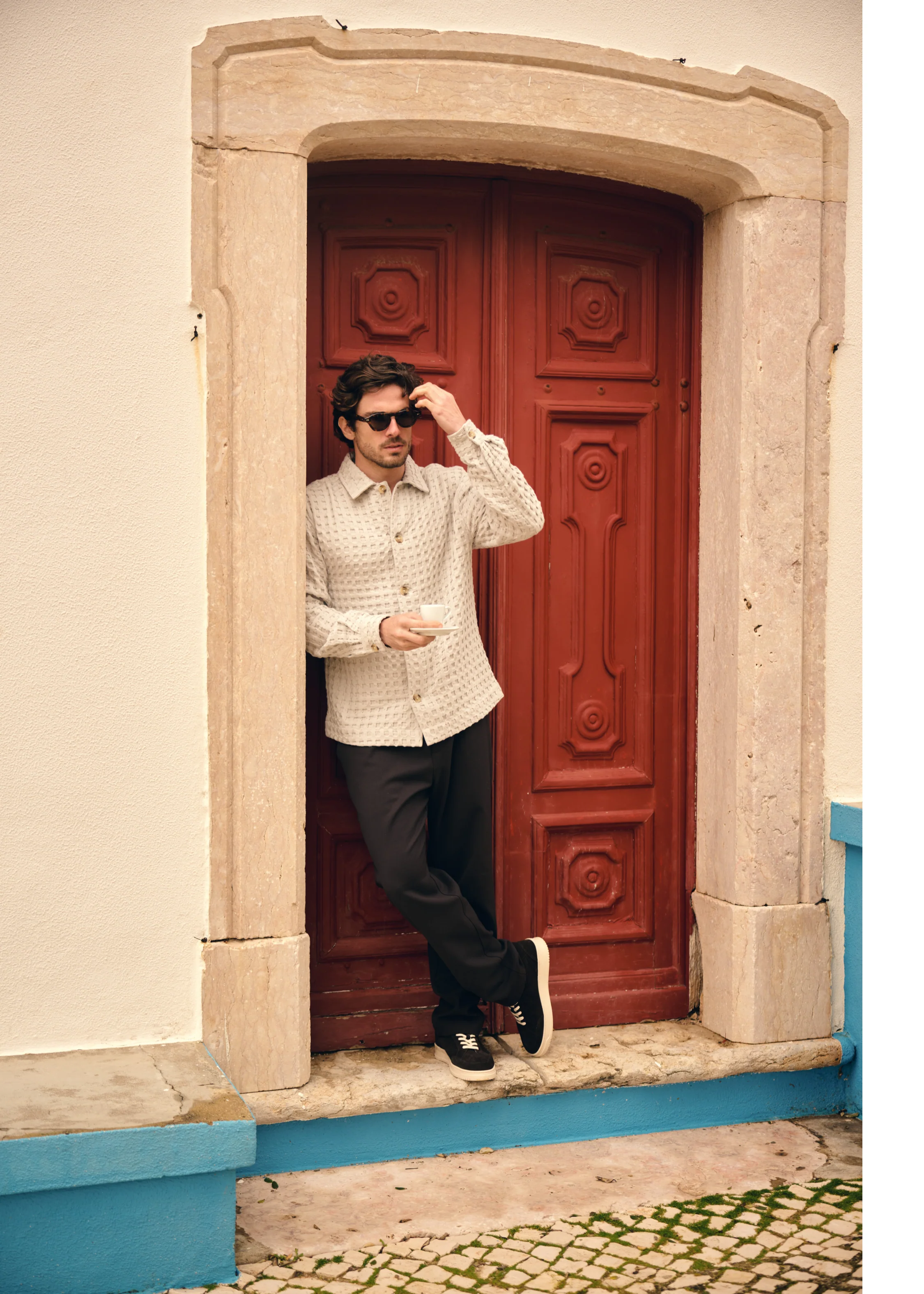 Waffle Overshirt - Taupe - Image 7