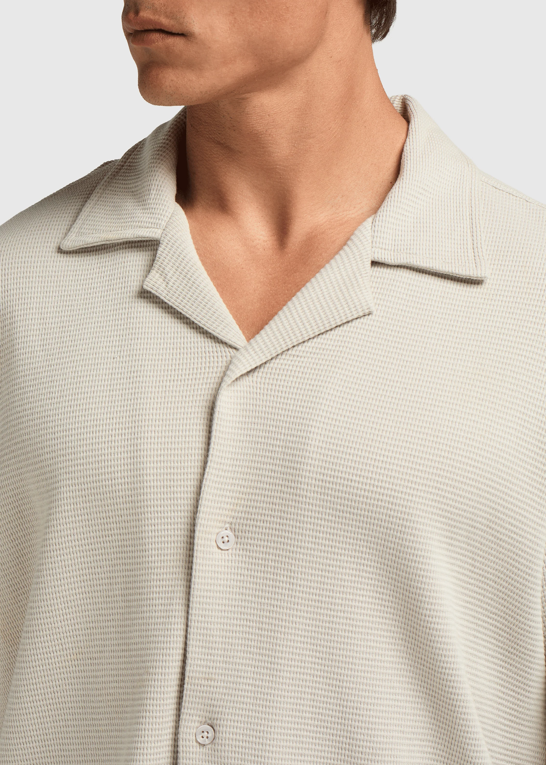Relaxed Waffle Shirt - Sand - Image 3